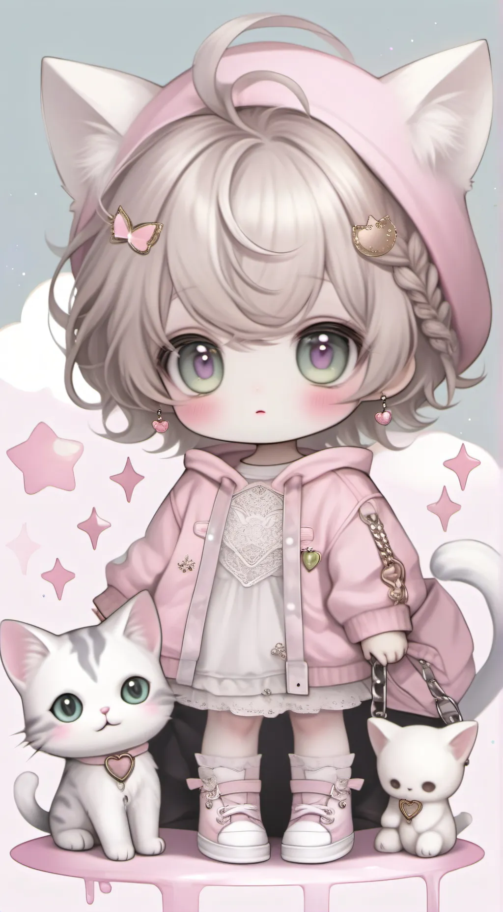 ai character: lovely rosey background
