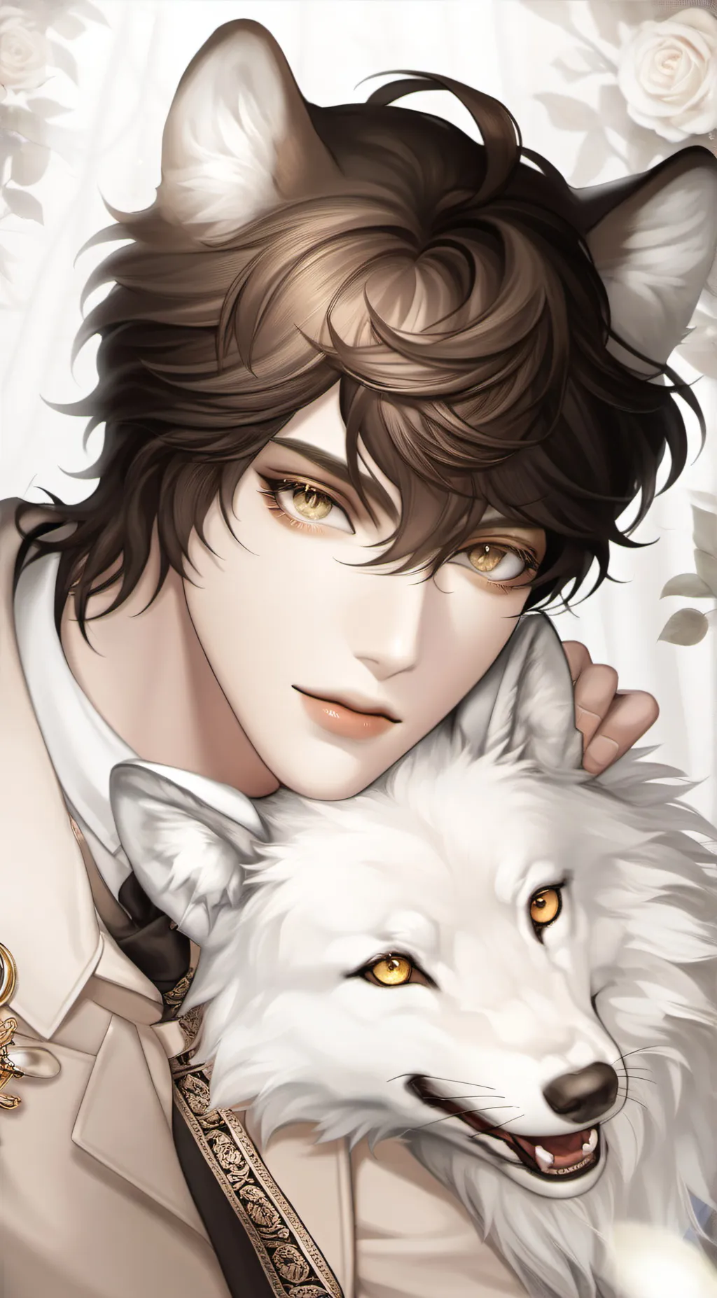 ai character: ✩‧₊˚🐺Duskੈ✩ background
