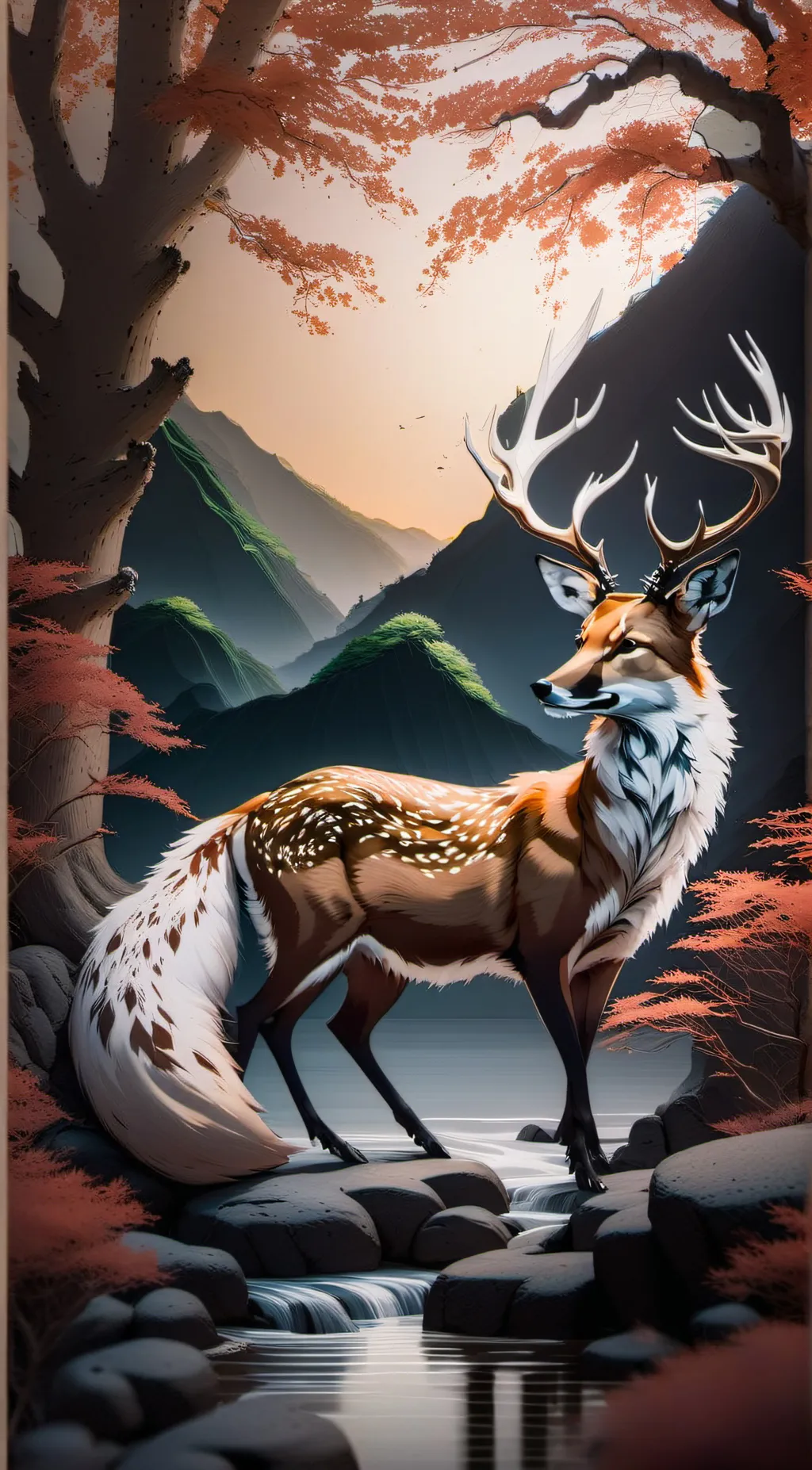 ai character: Autumn background