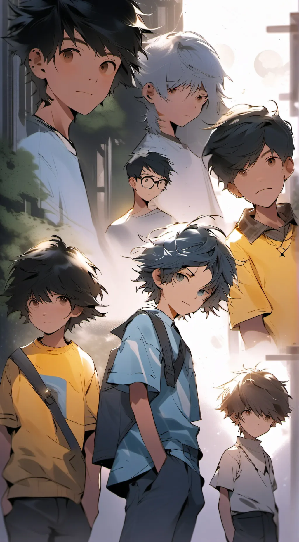 ai character: smiling critters background