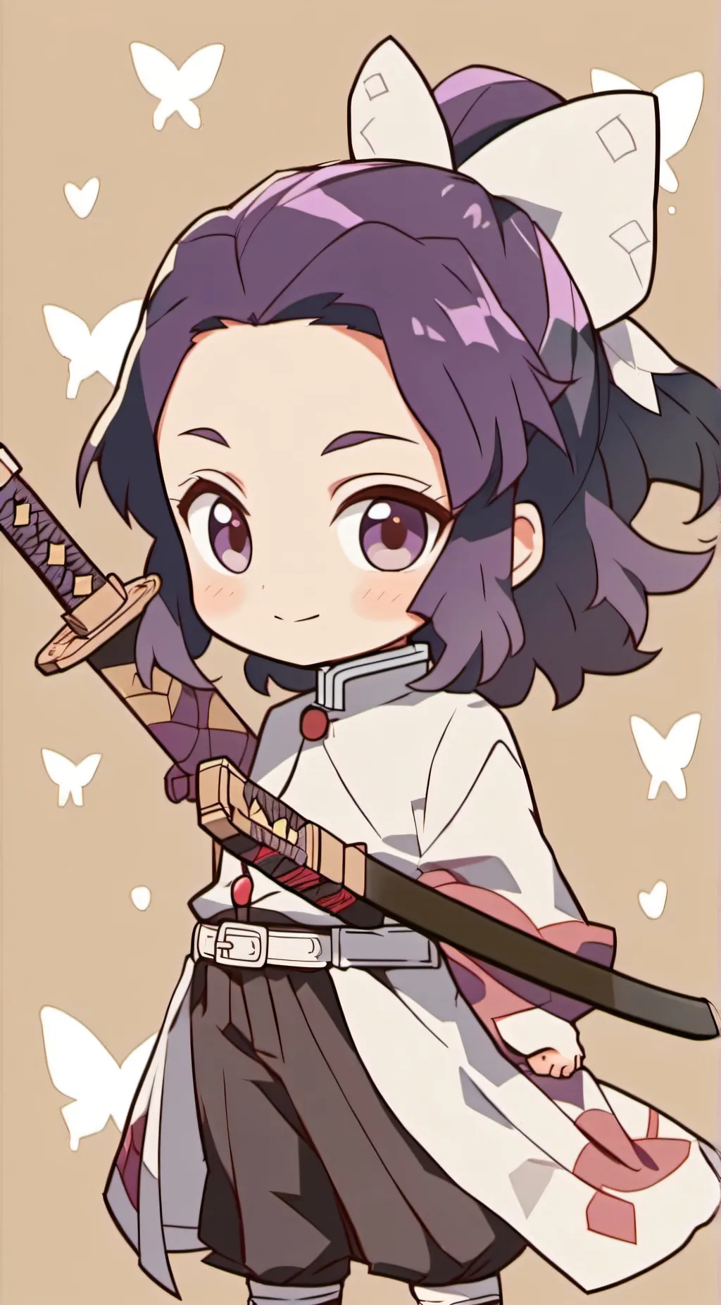 ai character: Chibi Shinobu  background