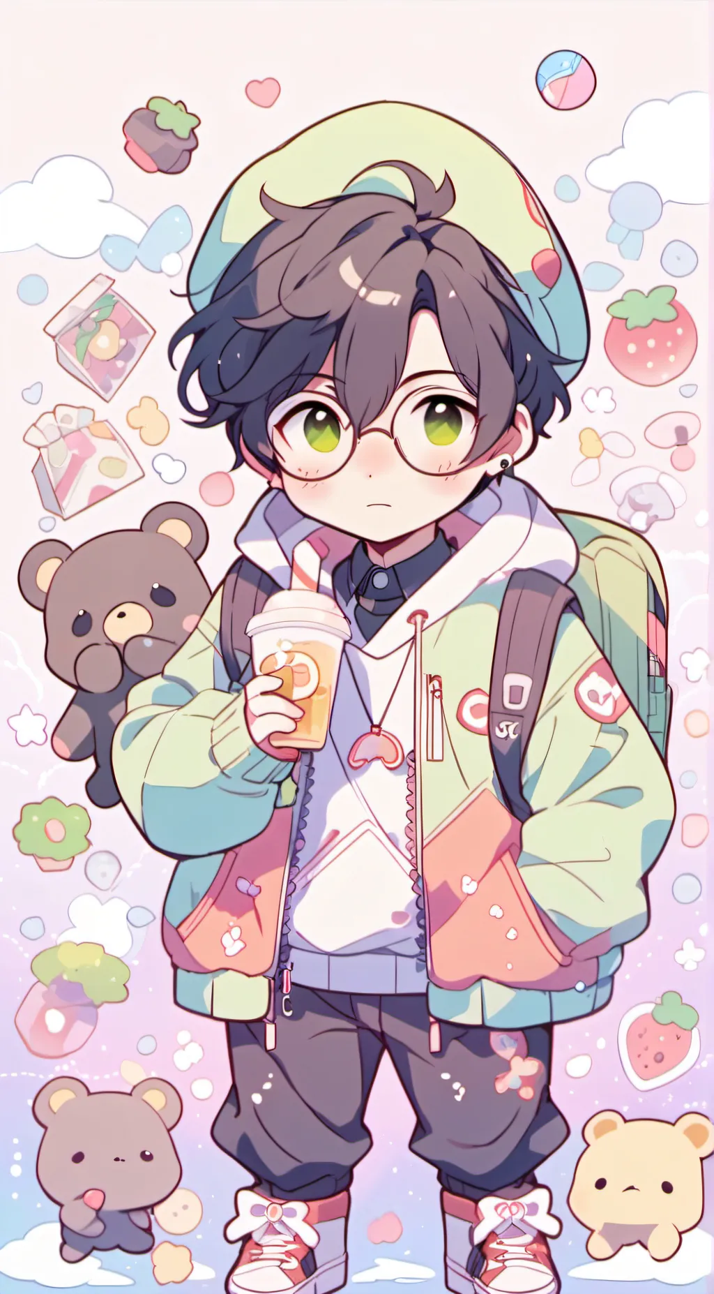 ai character: chibi  background