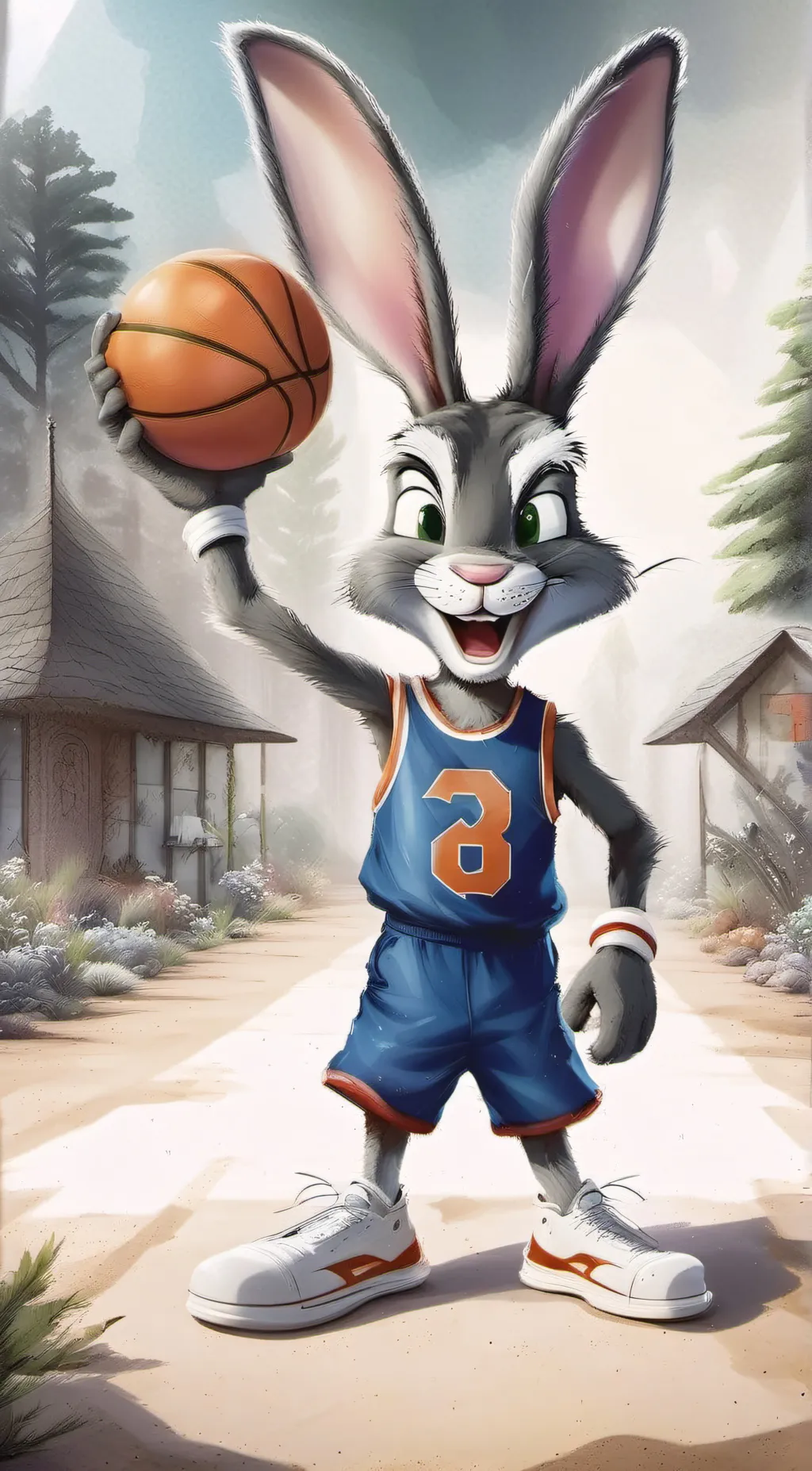 ai character: bugs bunny  background