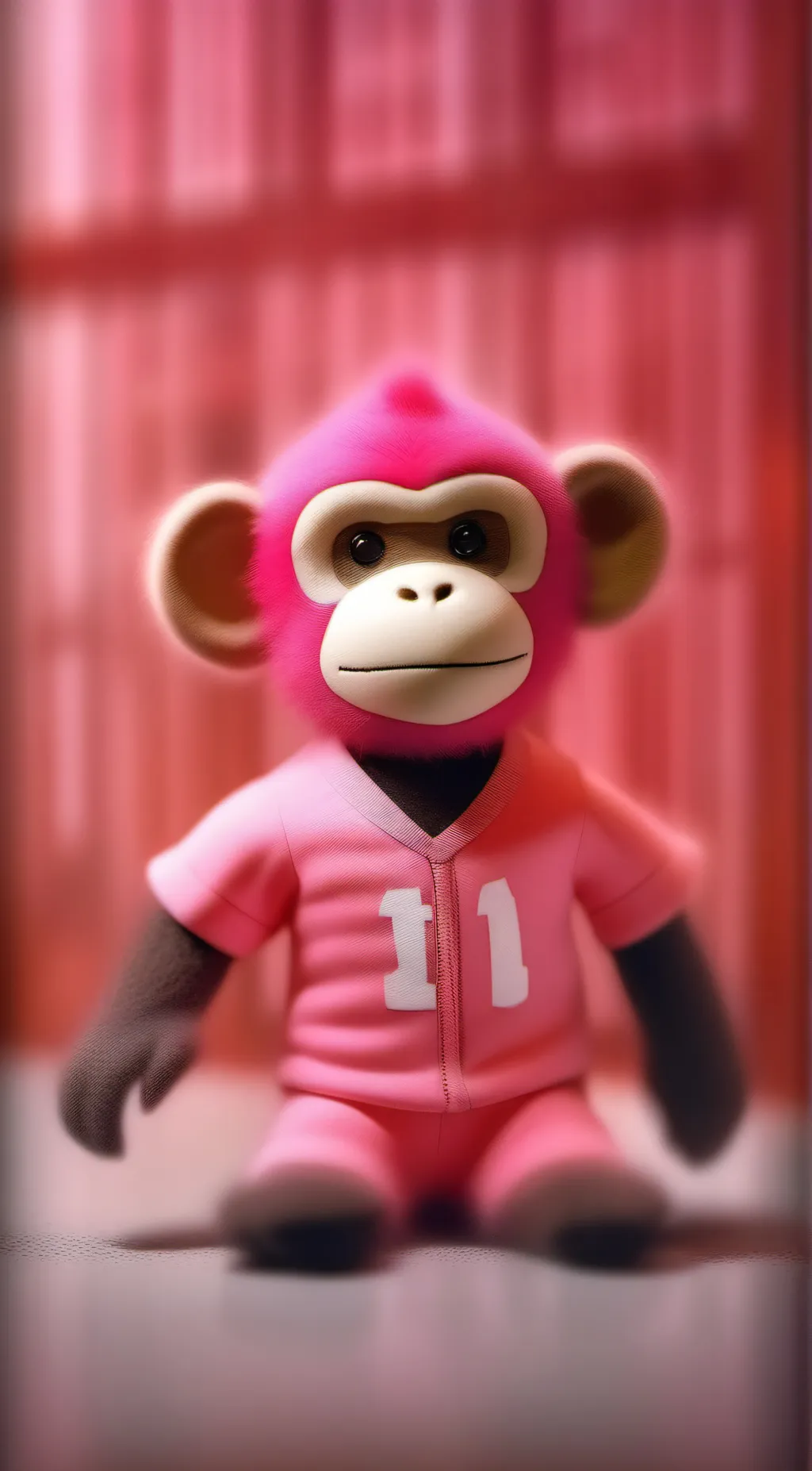 ai character: pink monkey  background