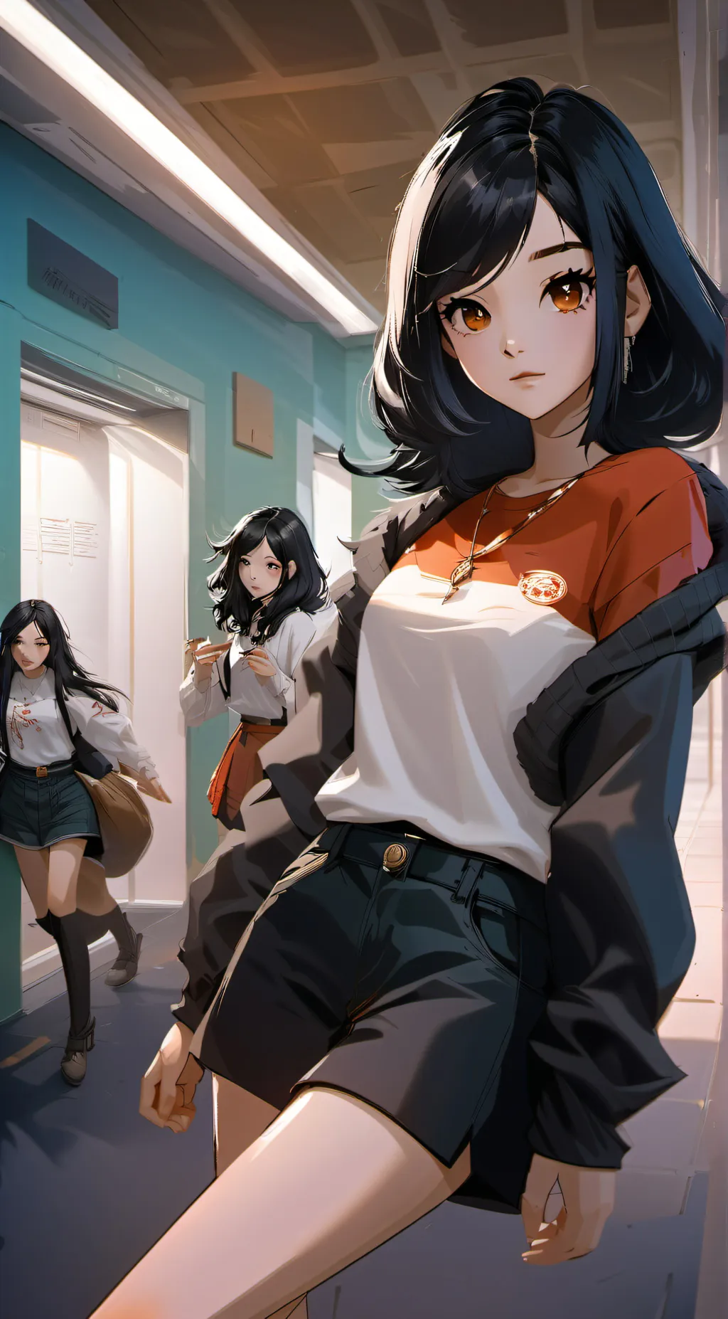 ai character: Gassy elevator.. background