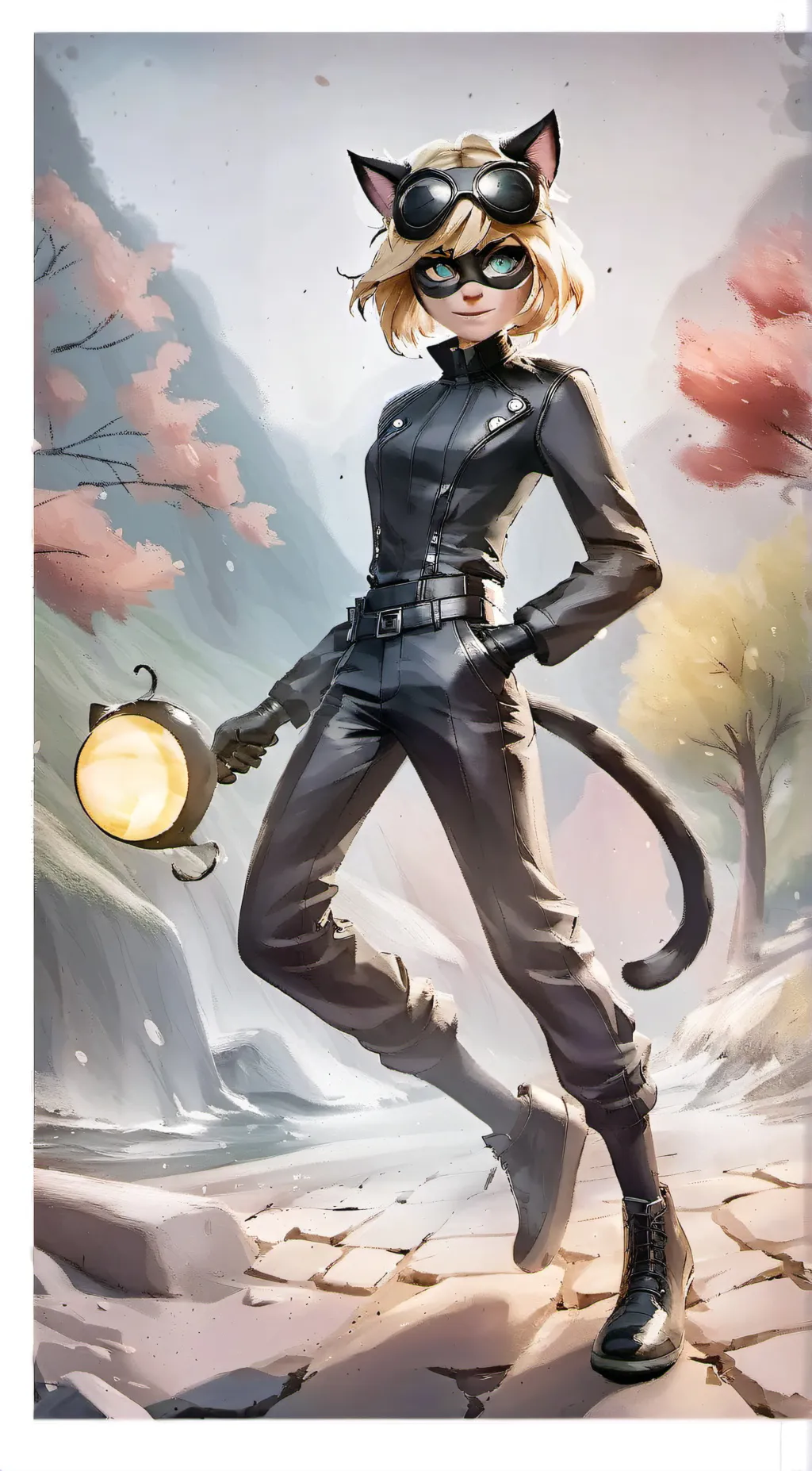 ai character: Cat nior  background
