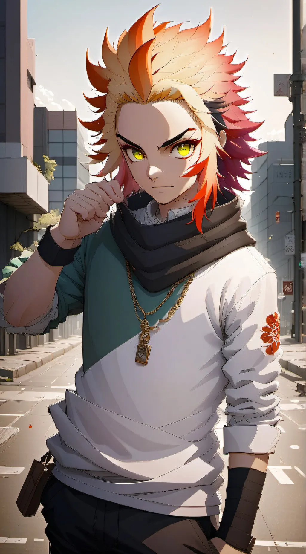 ai character: Rengoku  background