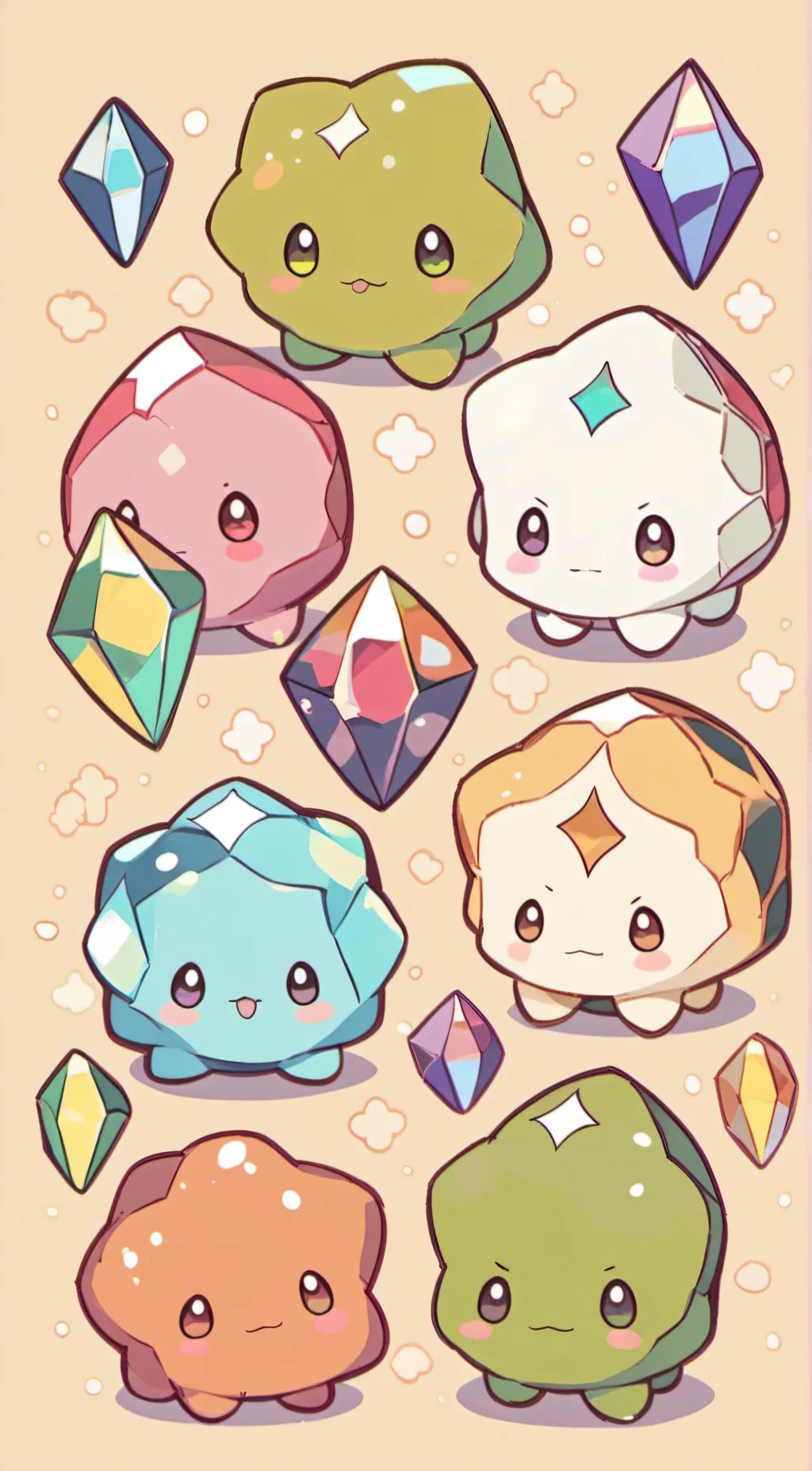 ai character: Crystal tones background