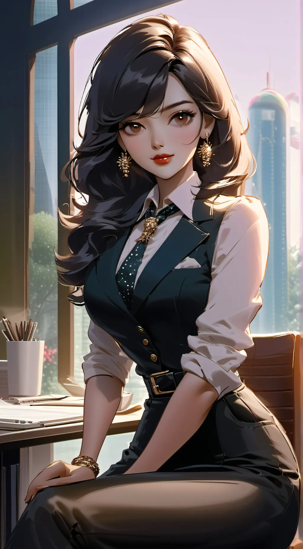 ai character: Azalea Gwyn Richet background