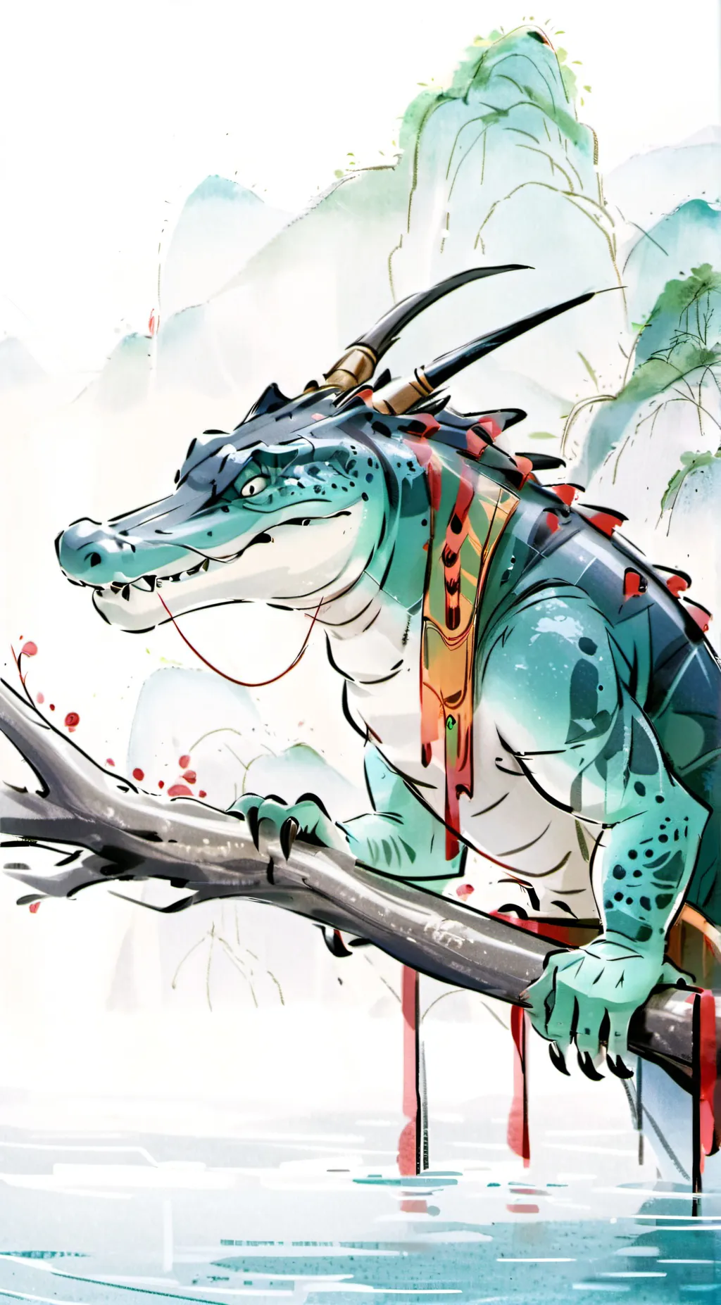 ai character: loki crocodile  background