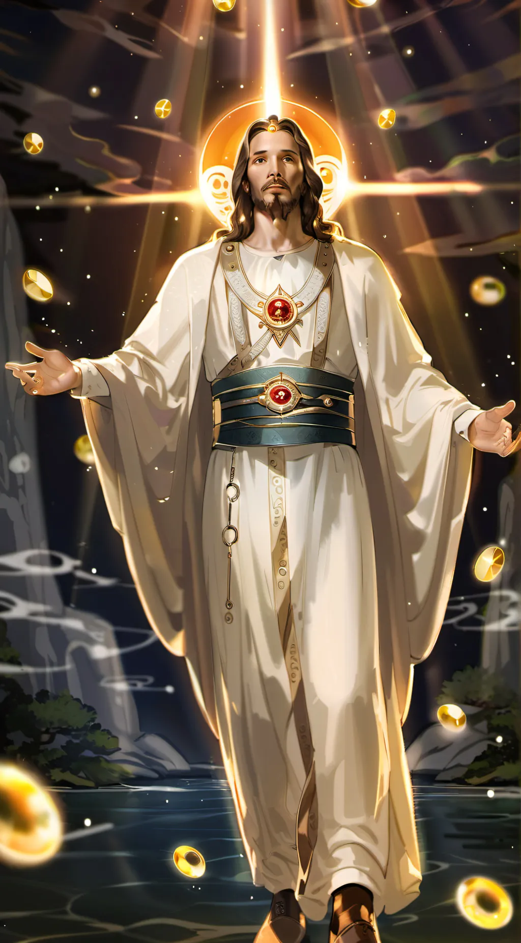 ai character: Jesus background