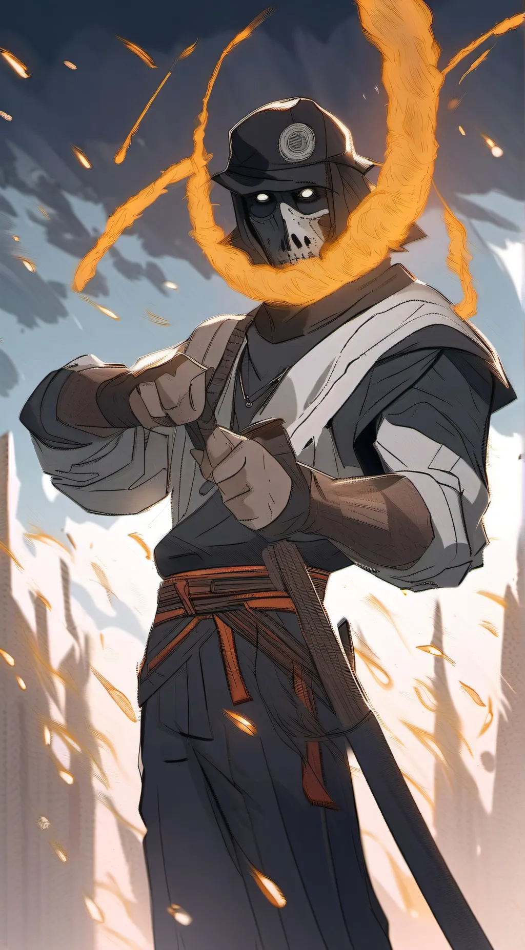 ai character: Ghost  background
