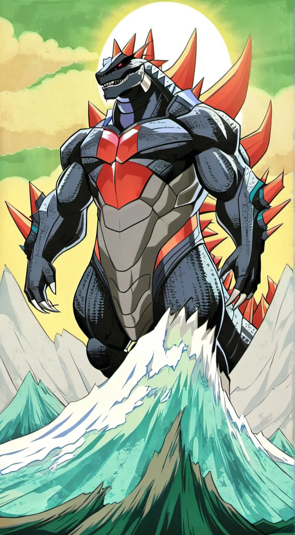 ai character: Demon Ray Godzilla background
