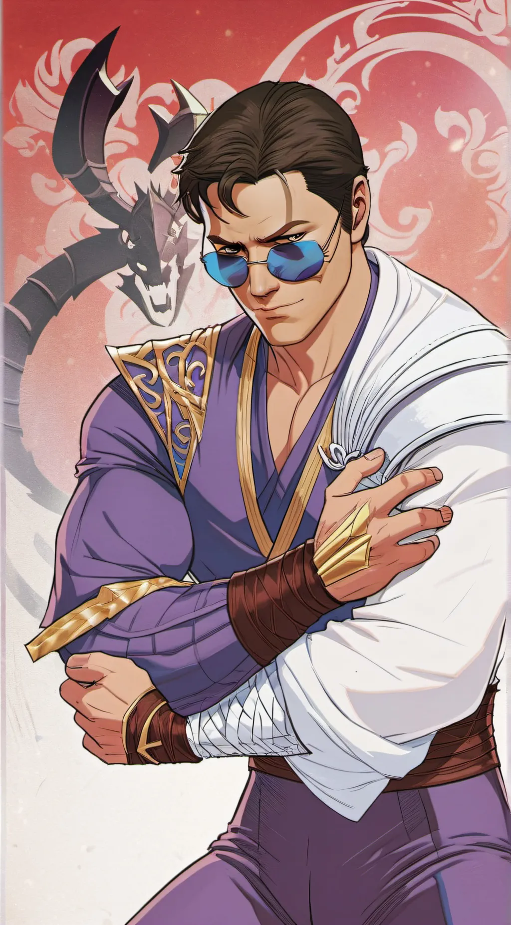 ai character: Johnny cage  background
