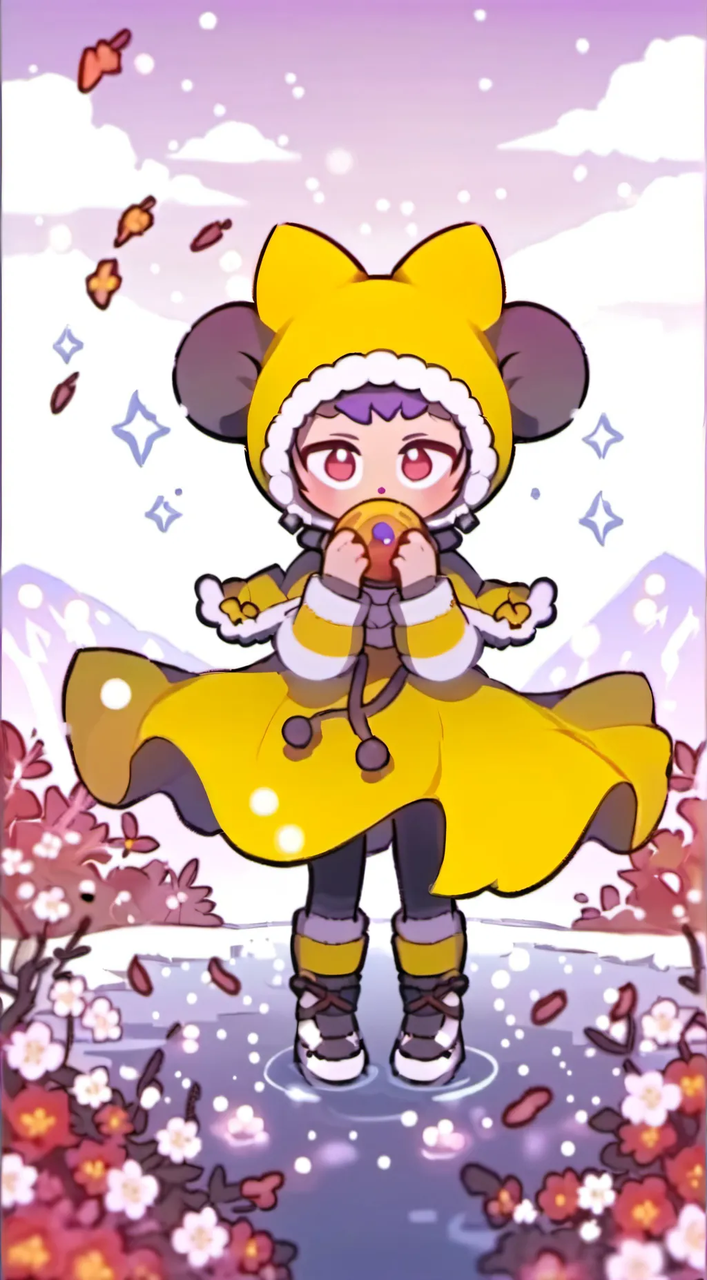 ai character: cupcake background