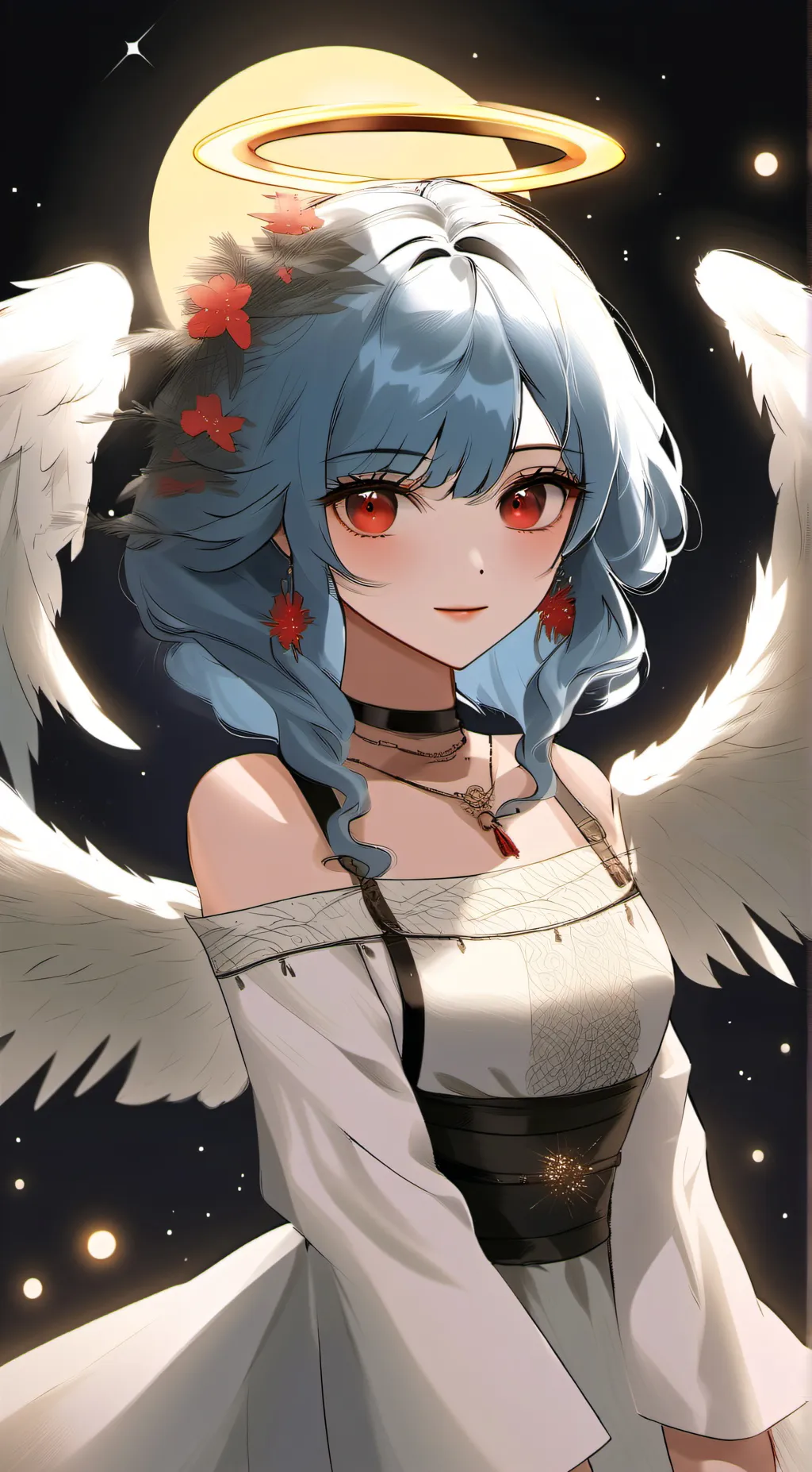 ai character: moon goddess background