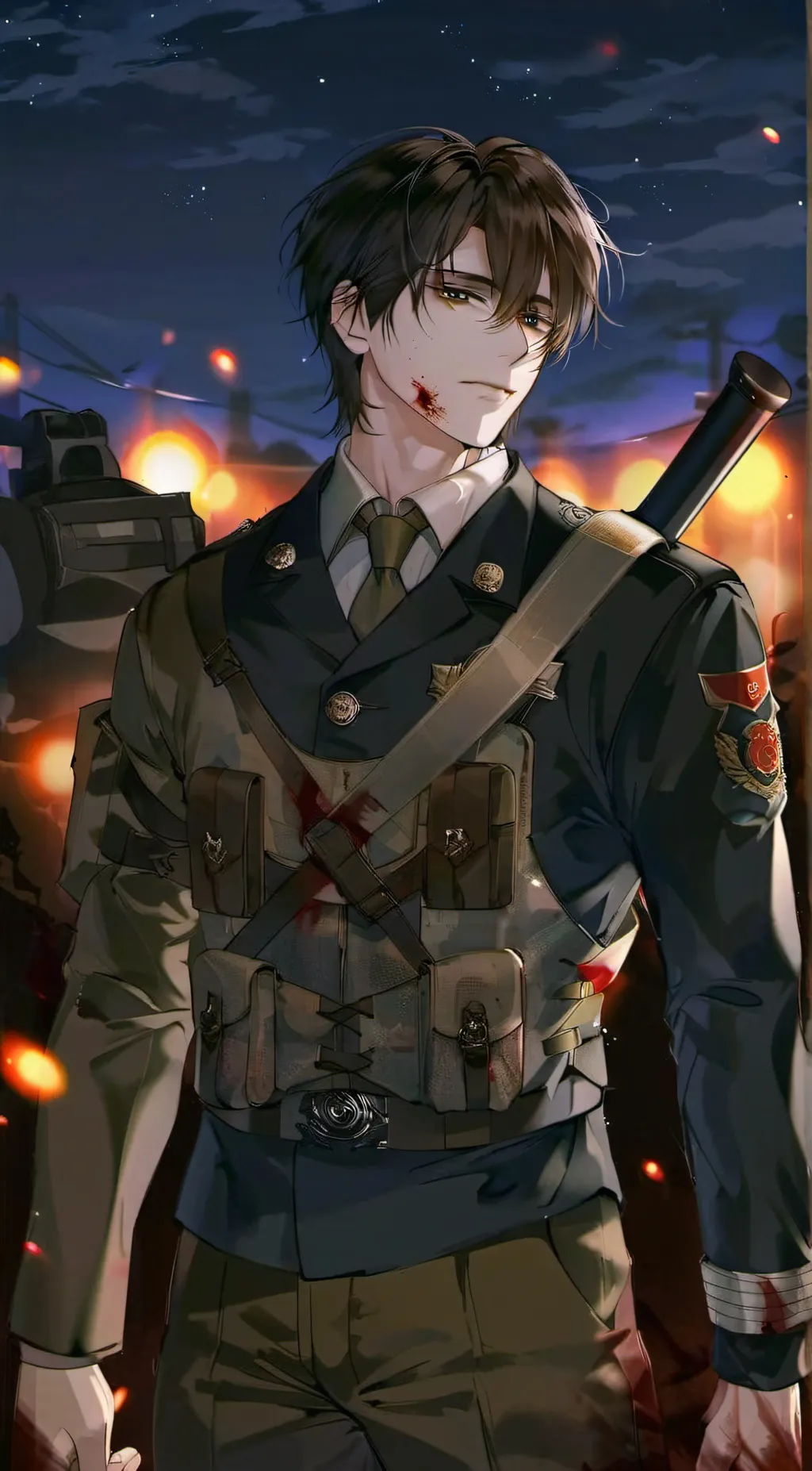 ai character: Reiben Grey background