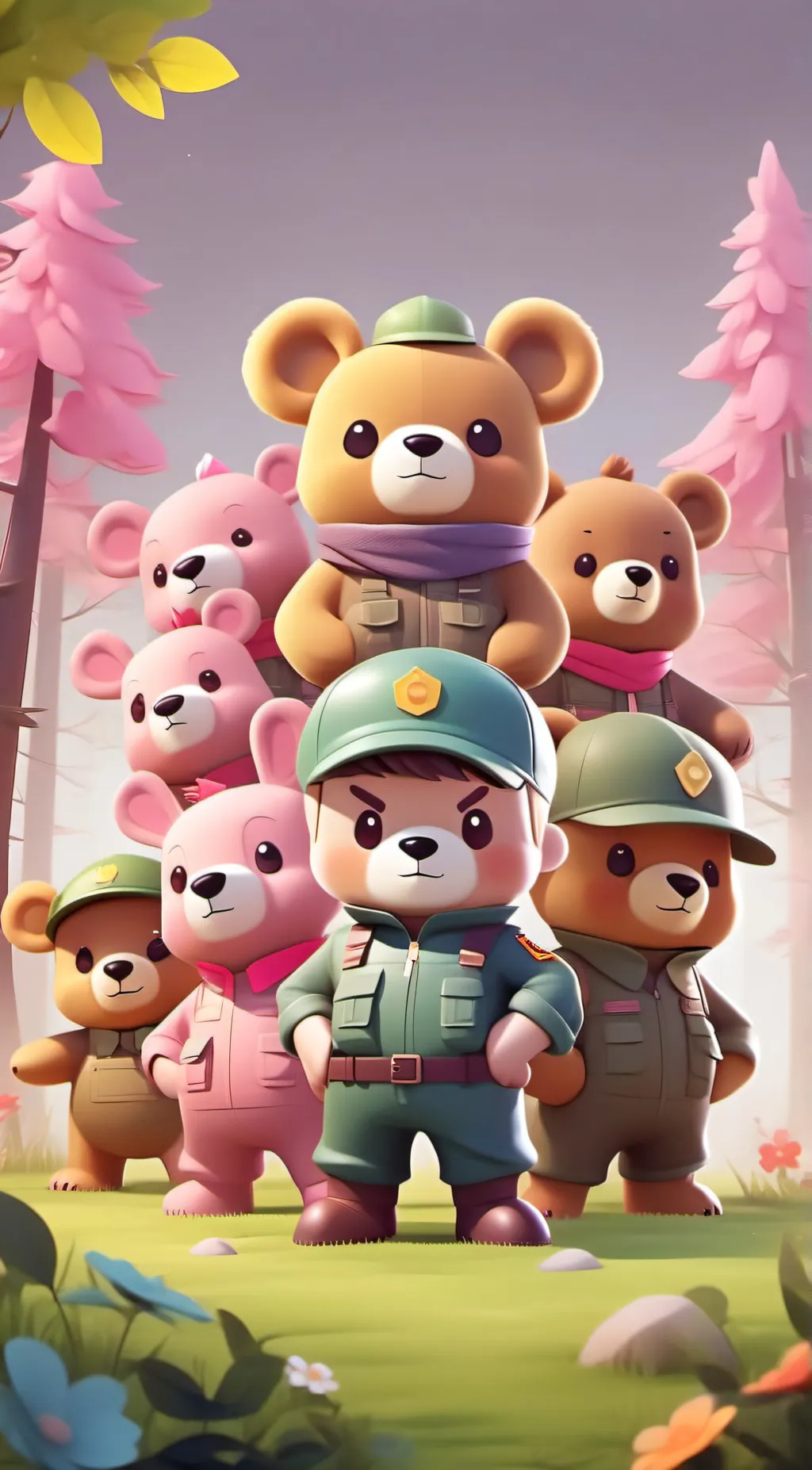 ai character: Happy Tree Friends background