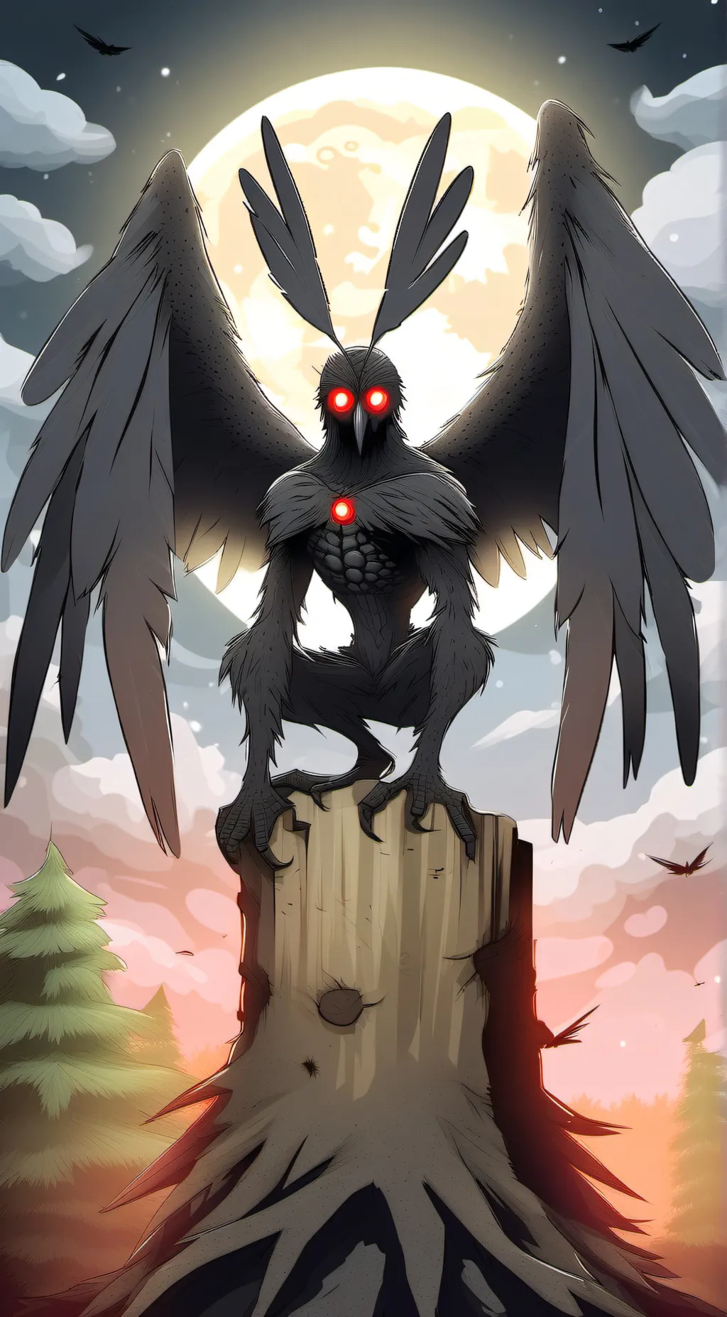ai character: Mothman background