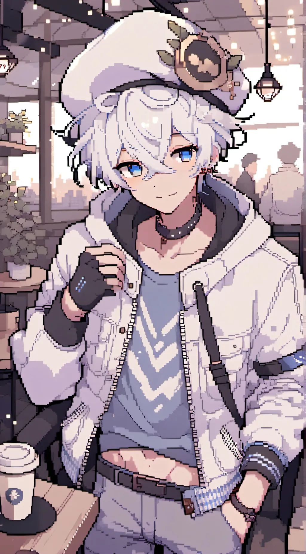 ai character: frosty background