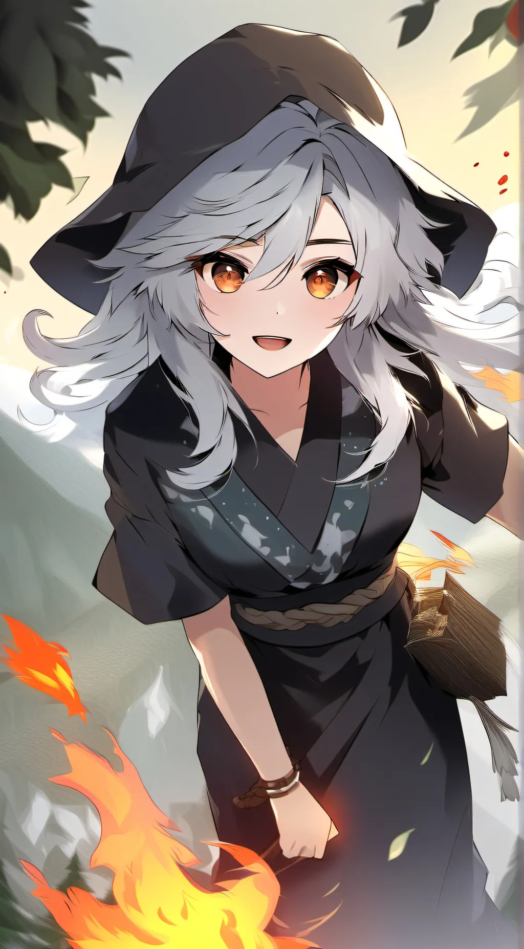 ai character: Leaf background