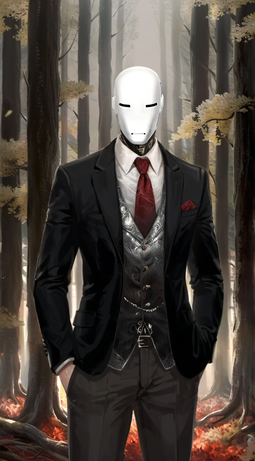ai character: Slenderman  background