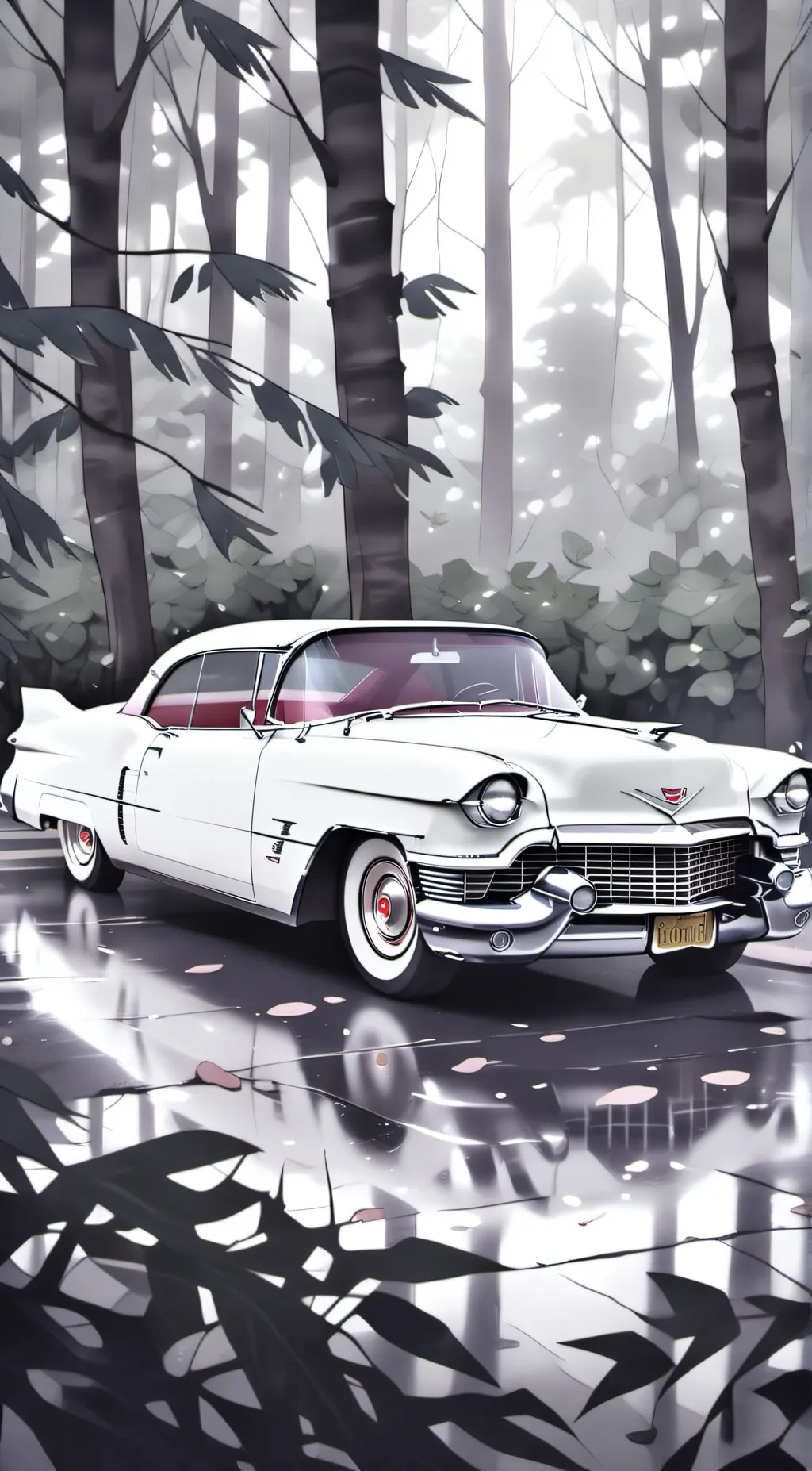 ai character: 1956 Cadillac  background