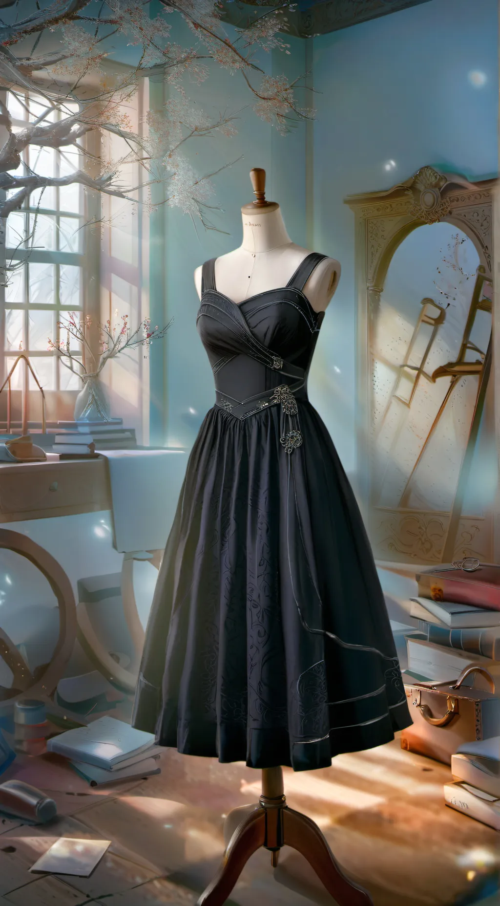 ai character: All dresses background