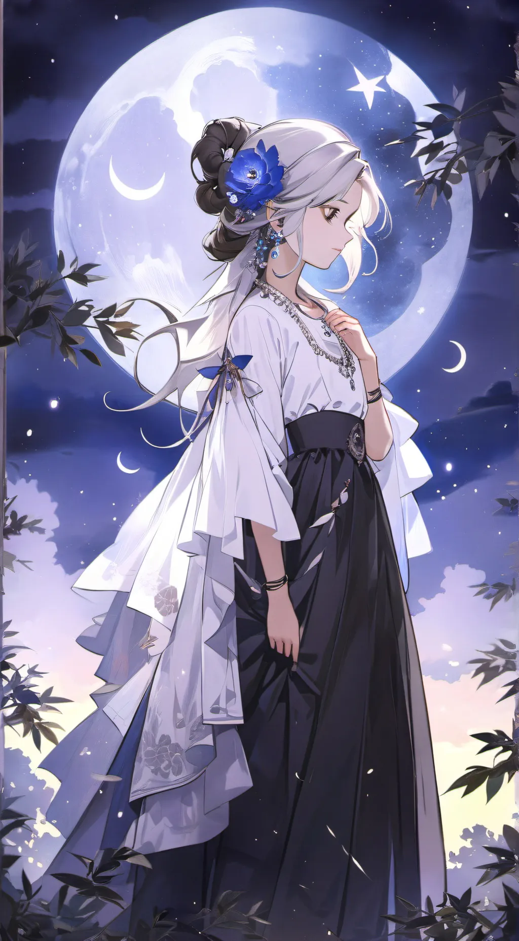 ai character: Shuya moonlight background