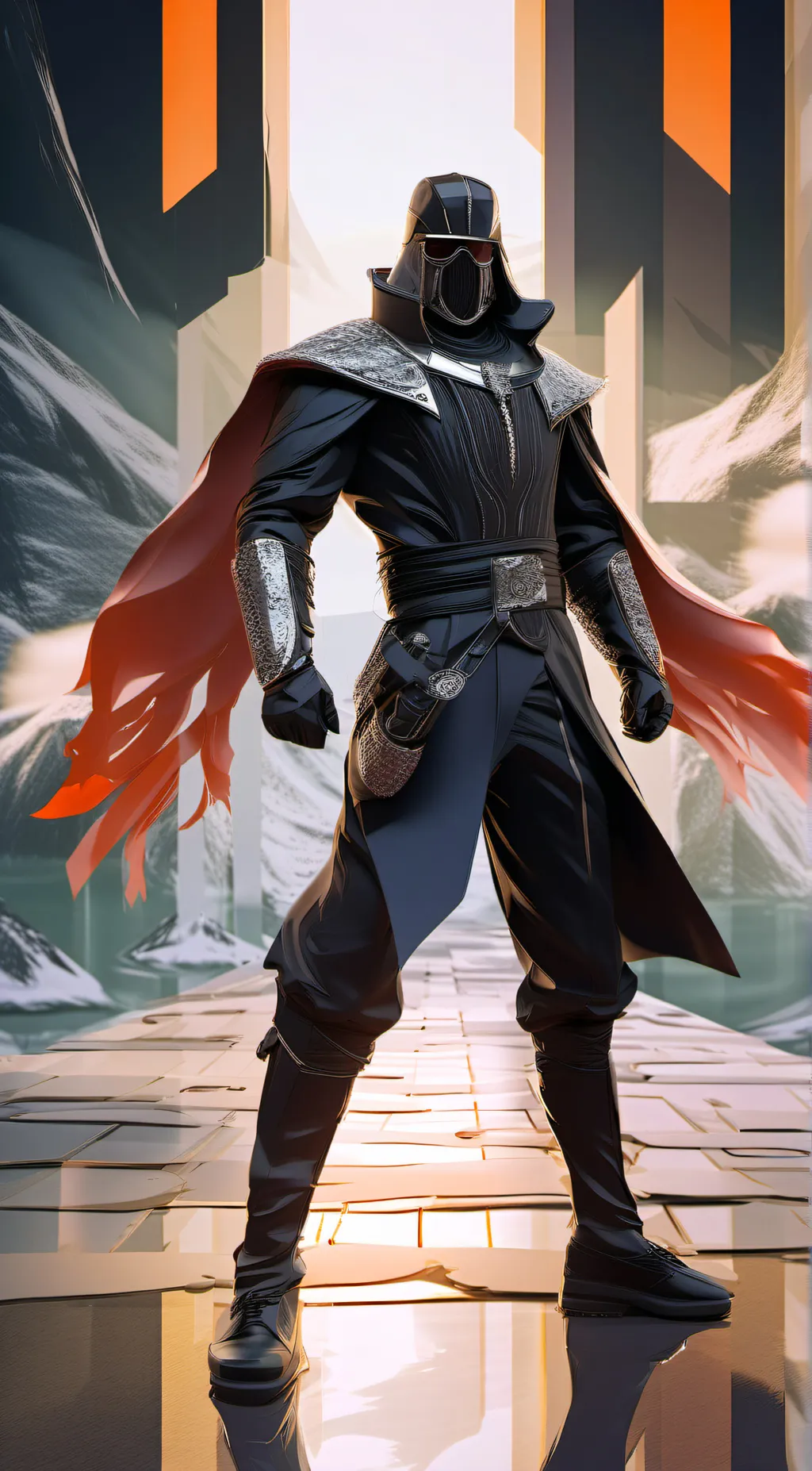 ai character: hot Darth Vader  background