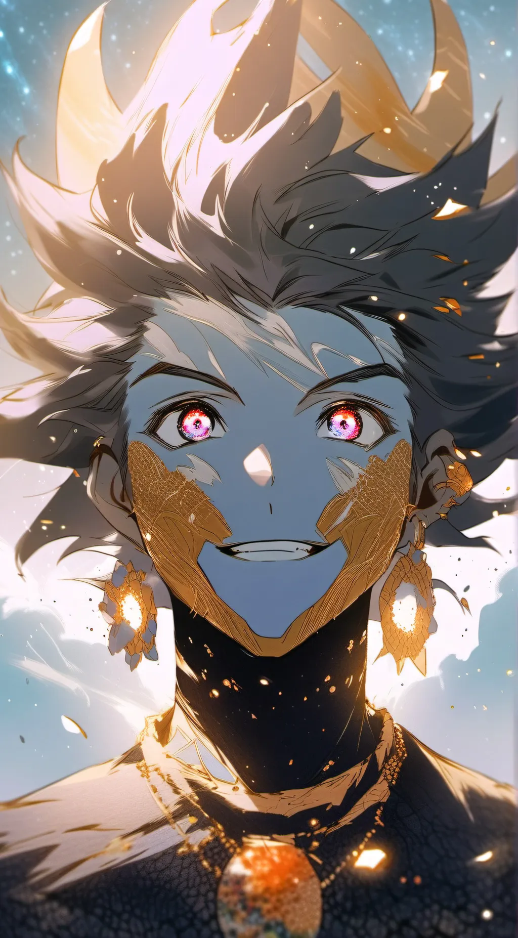 ai character: Fire background