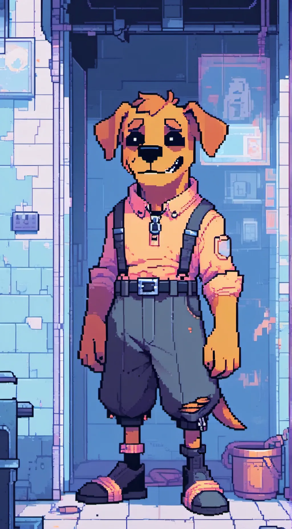 ai character: dogday background