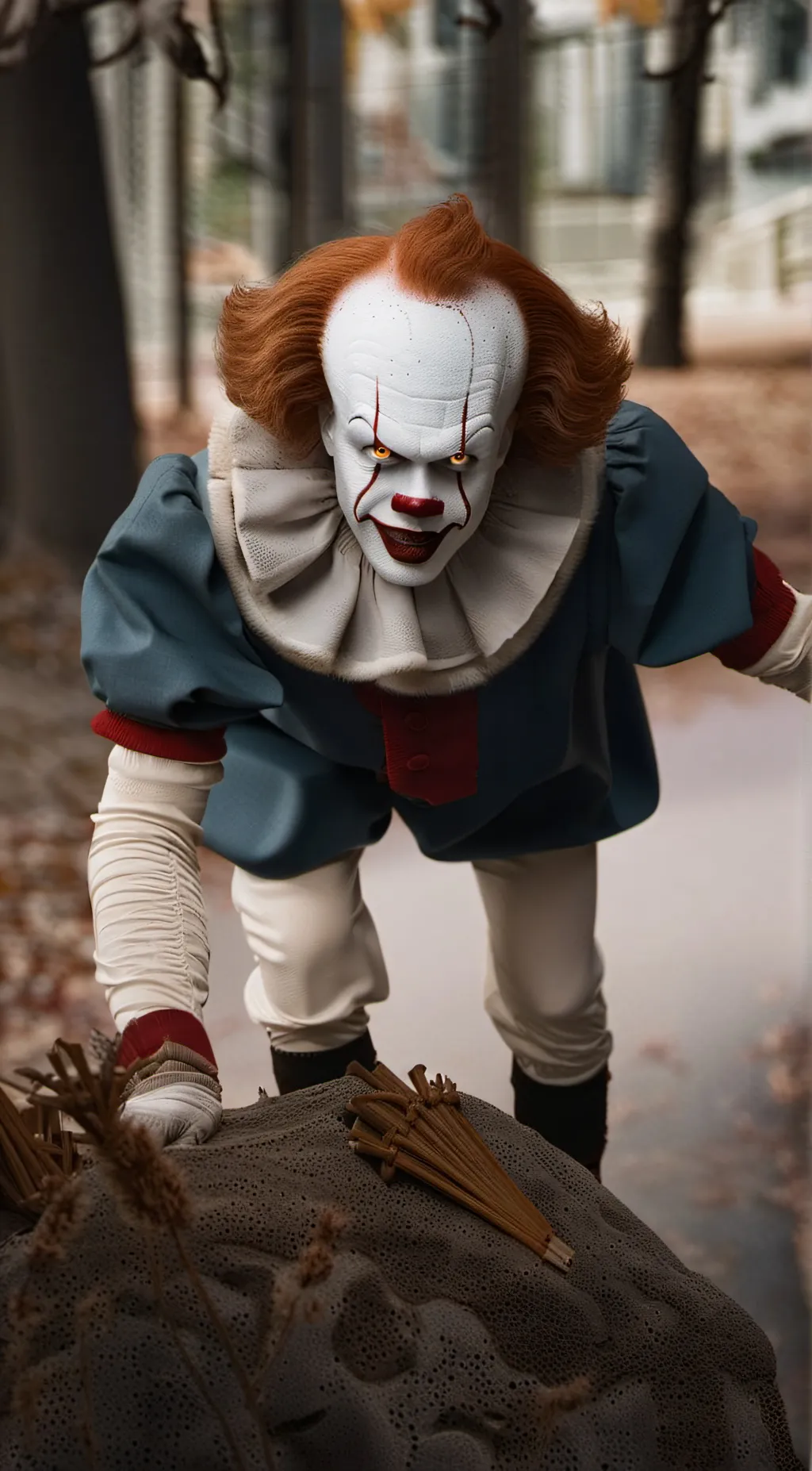 ai character: pennywise  background