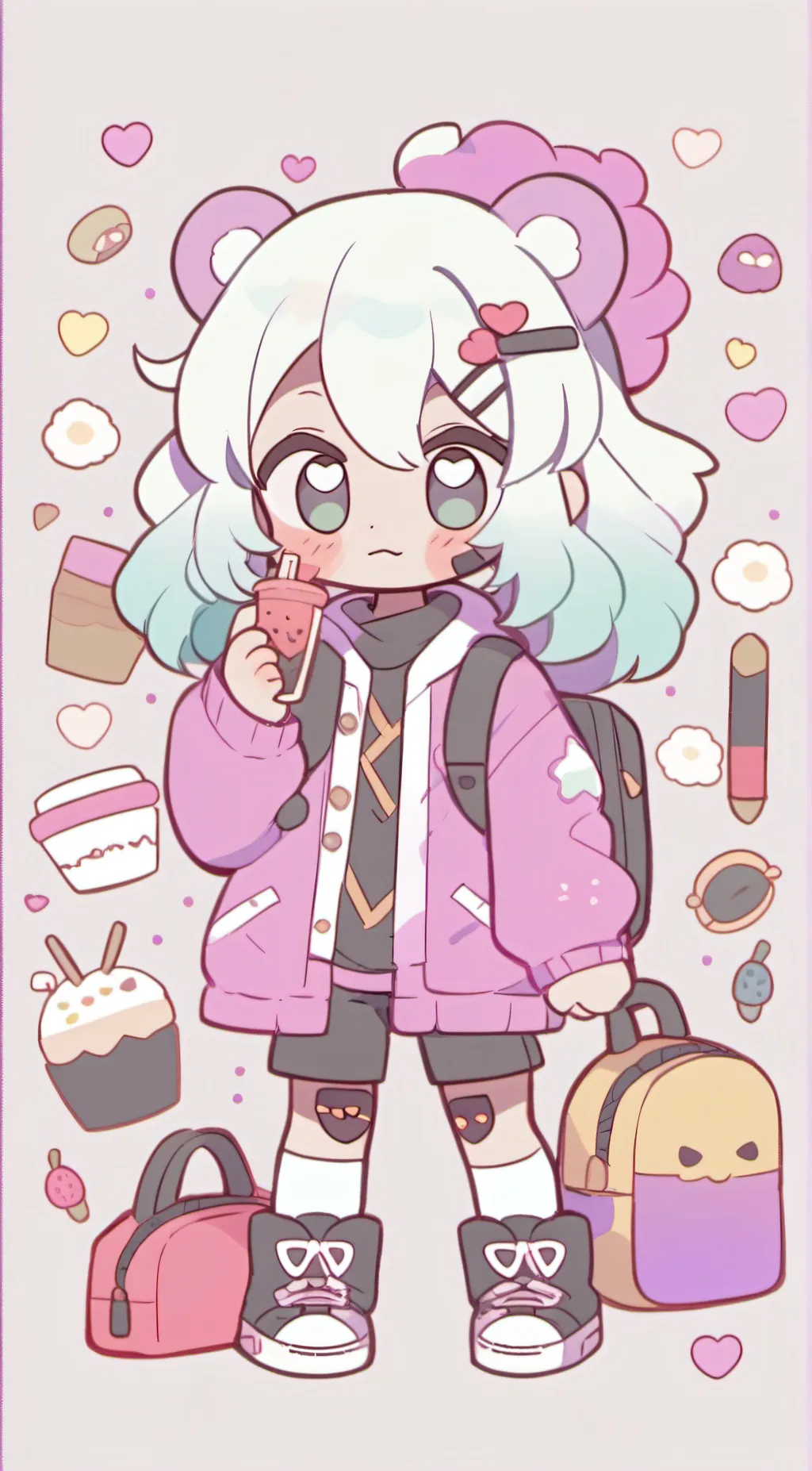ai character:  catnao and dogday background