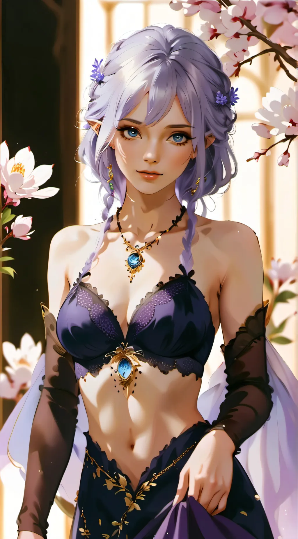 ai character: Violet background