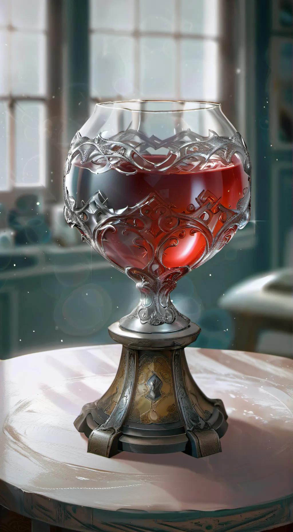 ai character: Red potion background