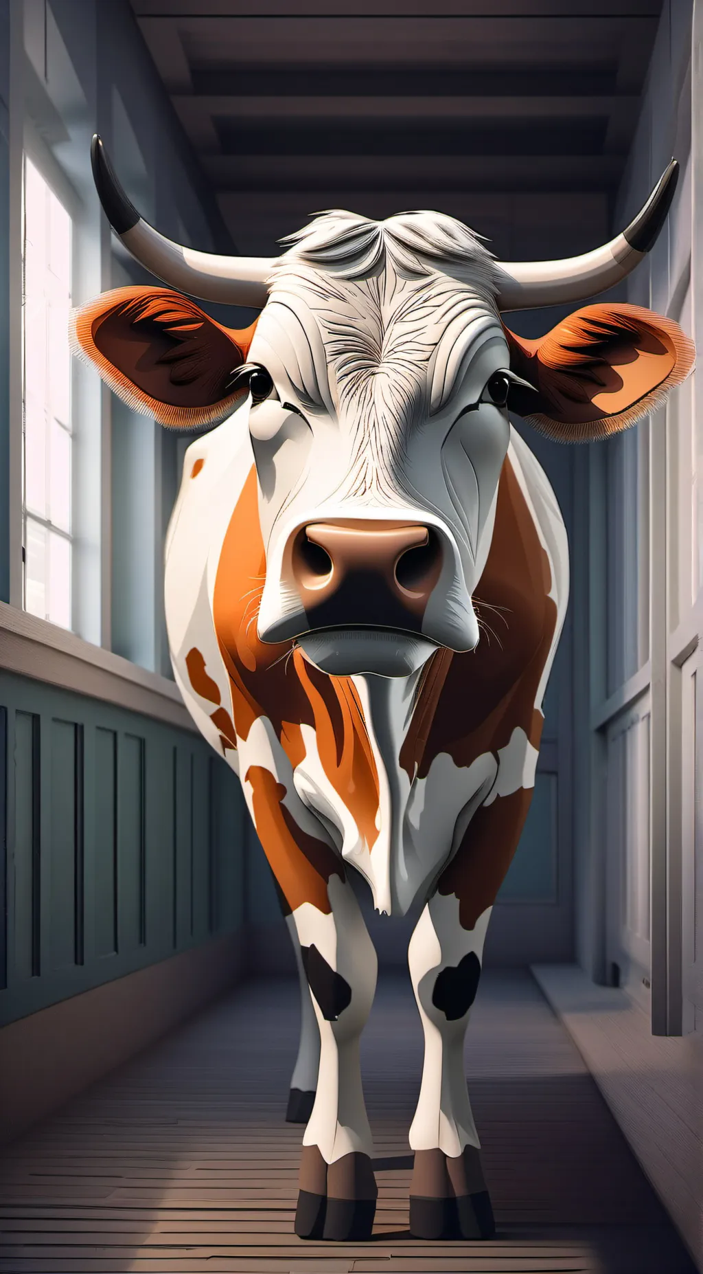 ai character: Cow background