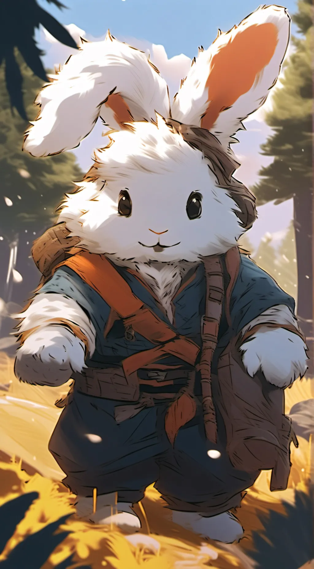 ai character: Explorer Bunny background