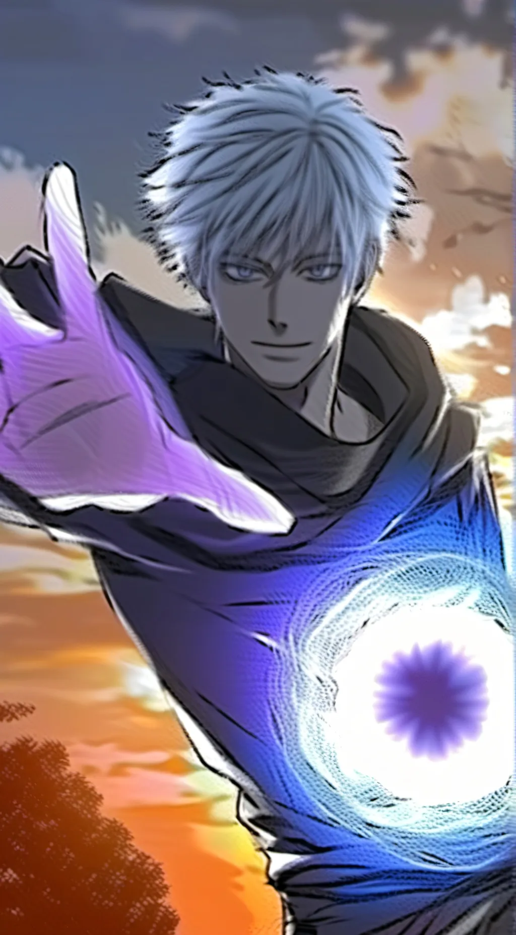 ai character: Super senior Gojo background