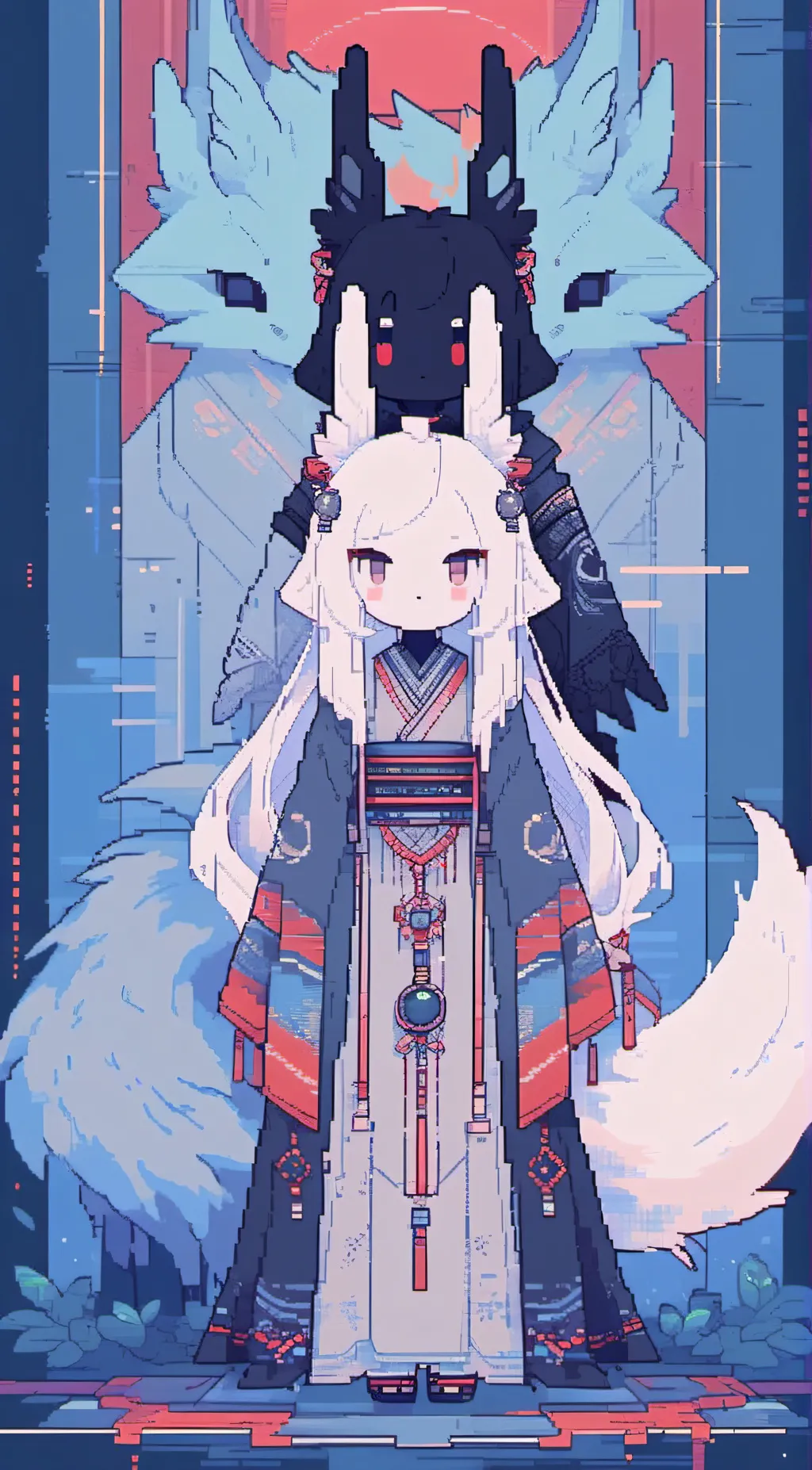 ai character: Daphne and Shadow background