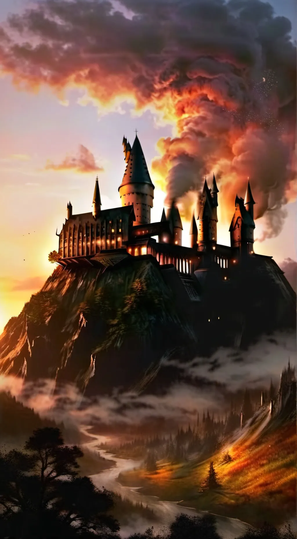 ai character: Hogwarts war💗 background