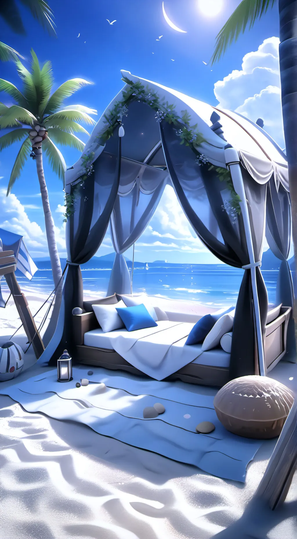 ai character: Goofy ahh beach background