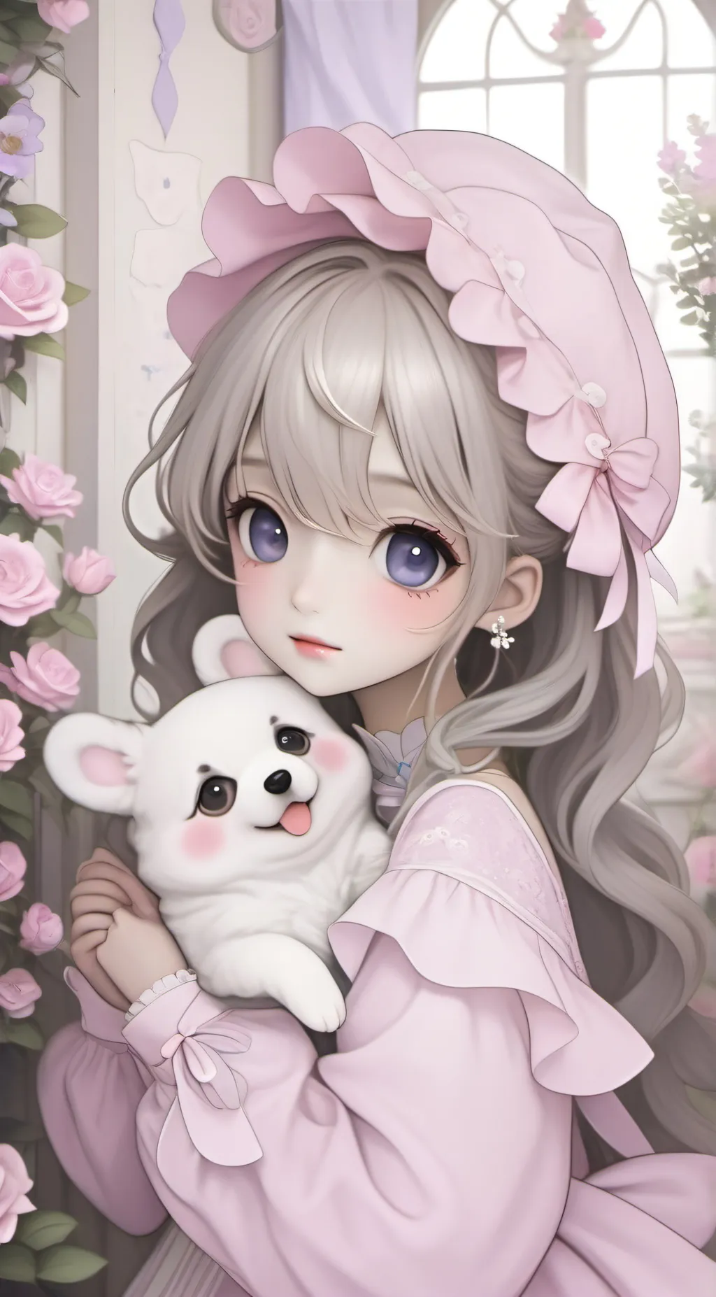 ai character: Flower background