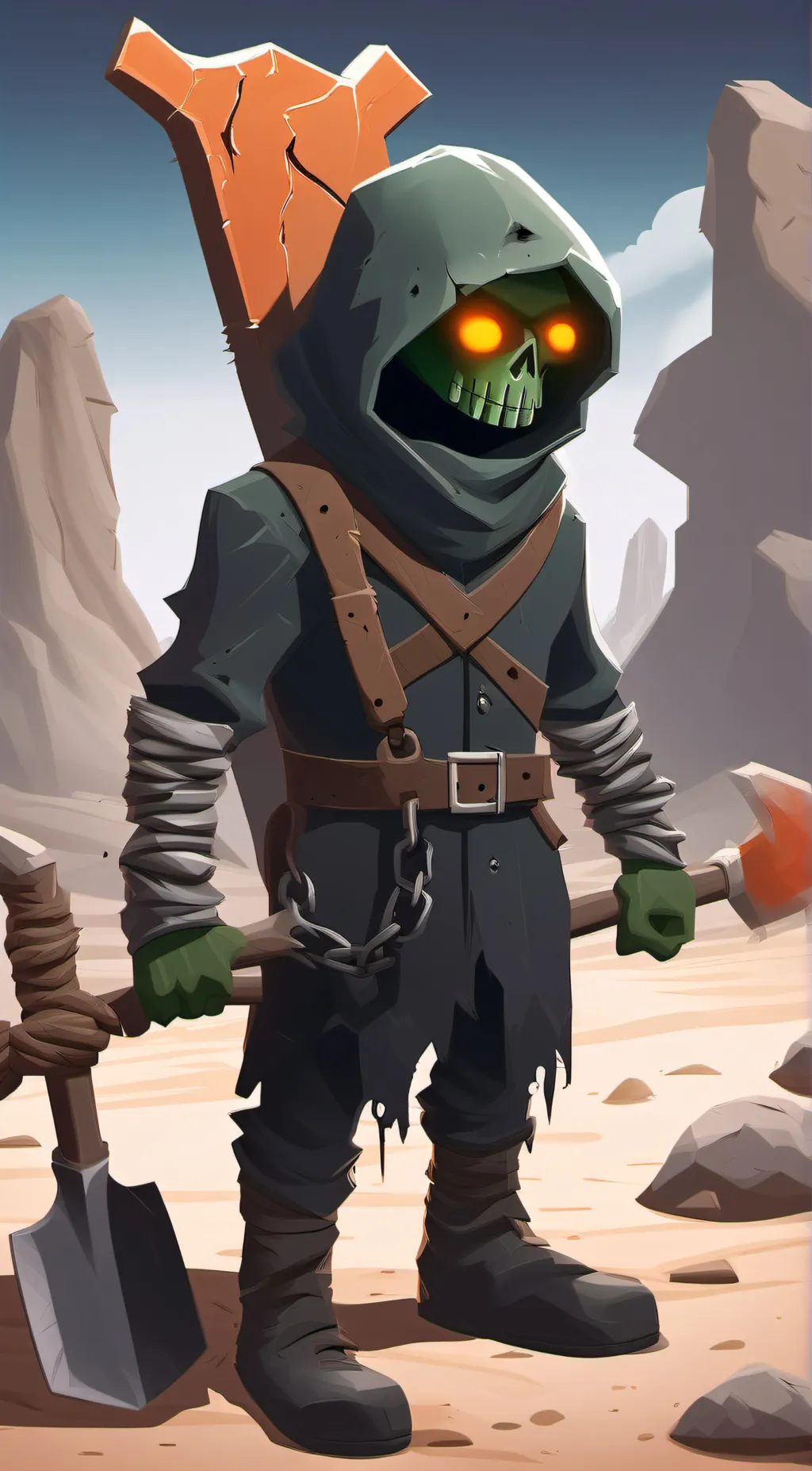 ai character: Grave Digger - TDS background