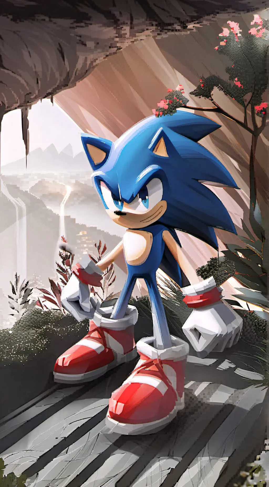 ai character: Sonic (Frontiers) background
