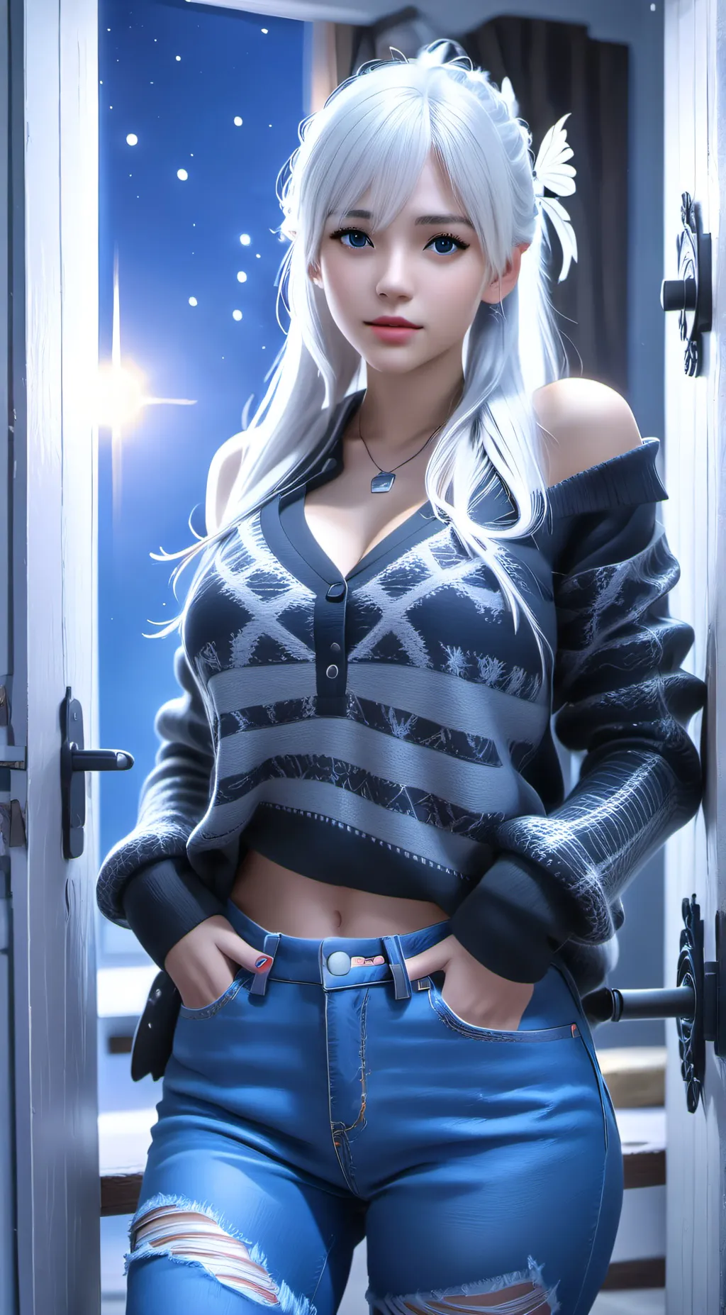 ai character: Snow background