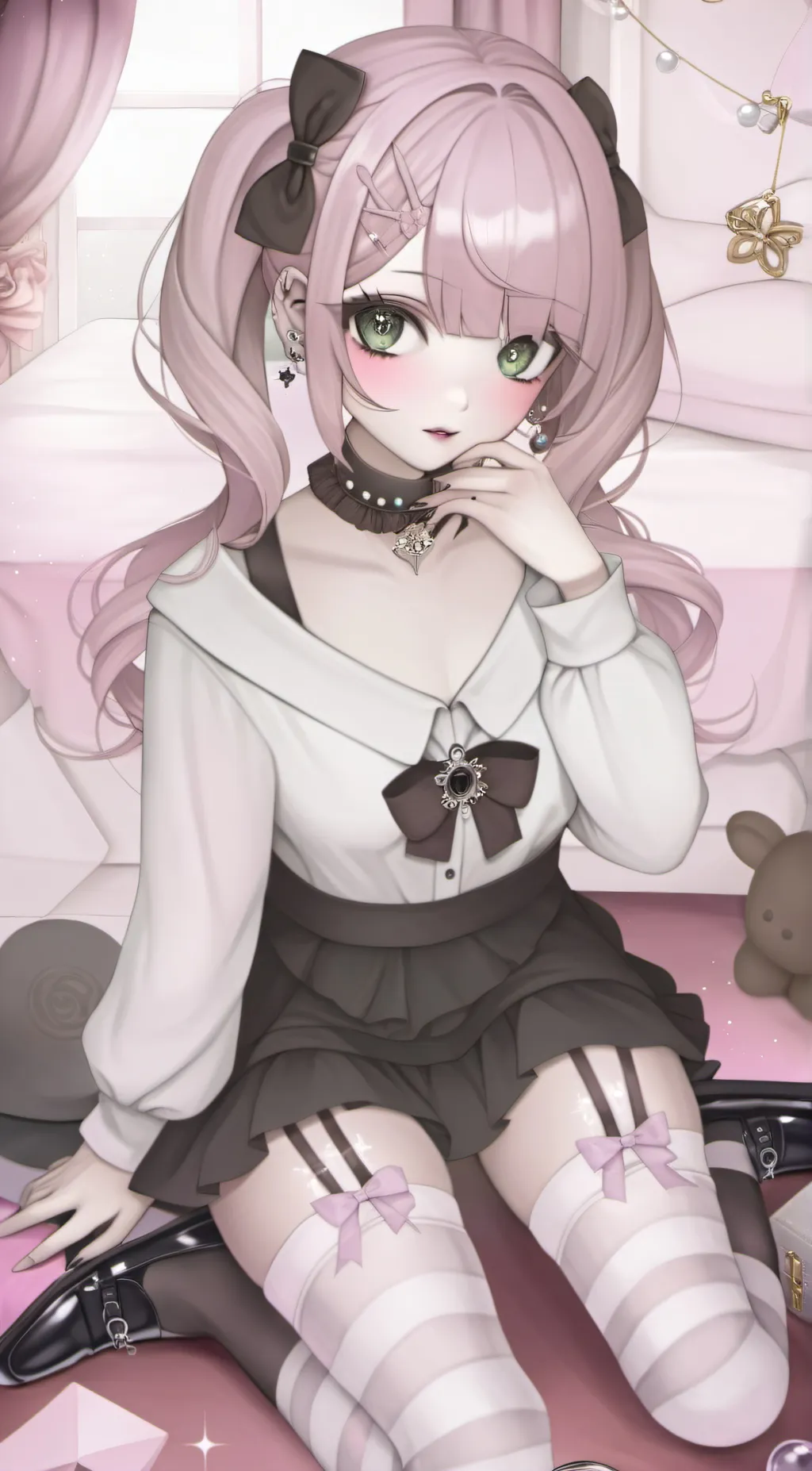ai character: Violet background
