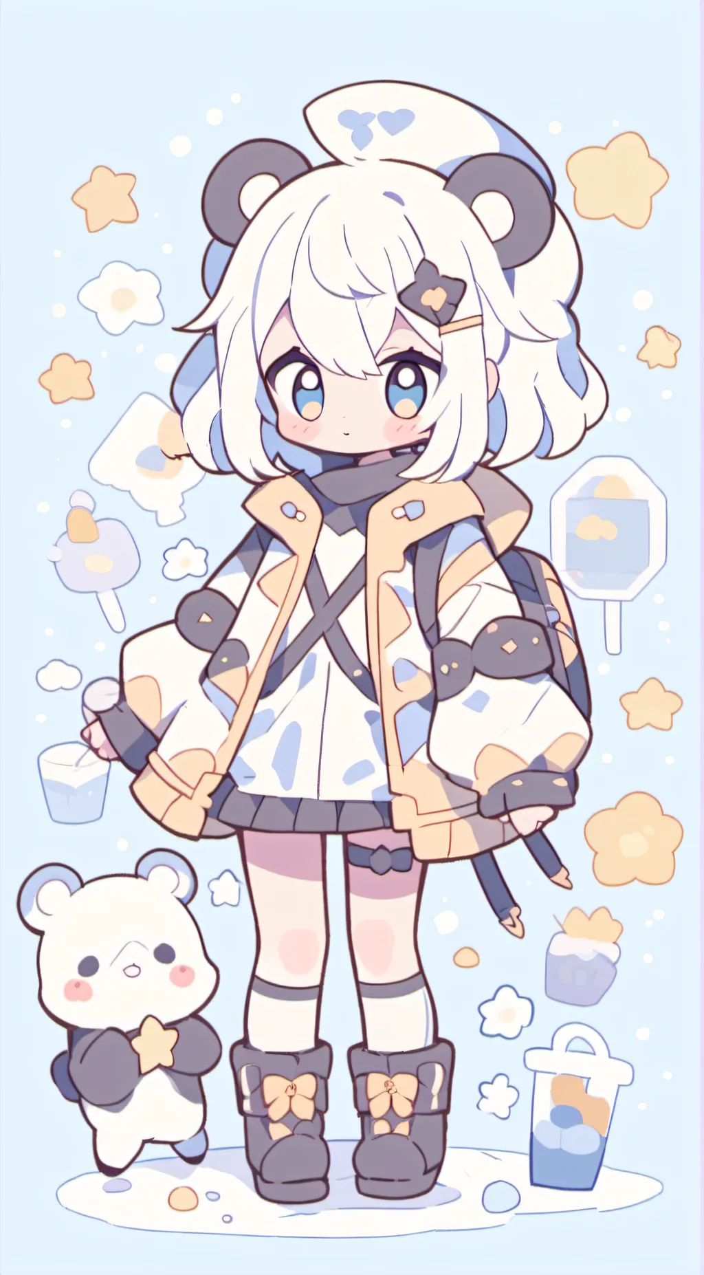 ai character: Ice background