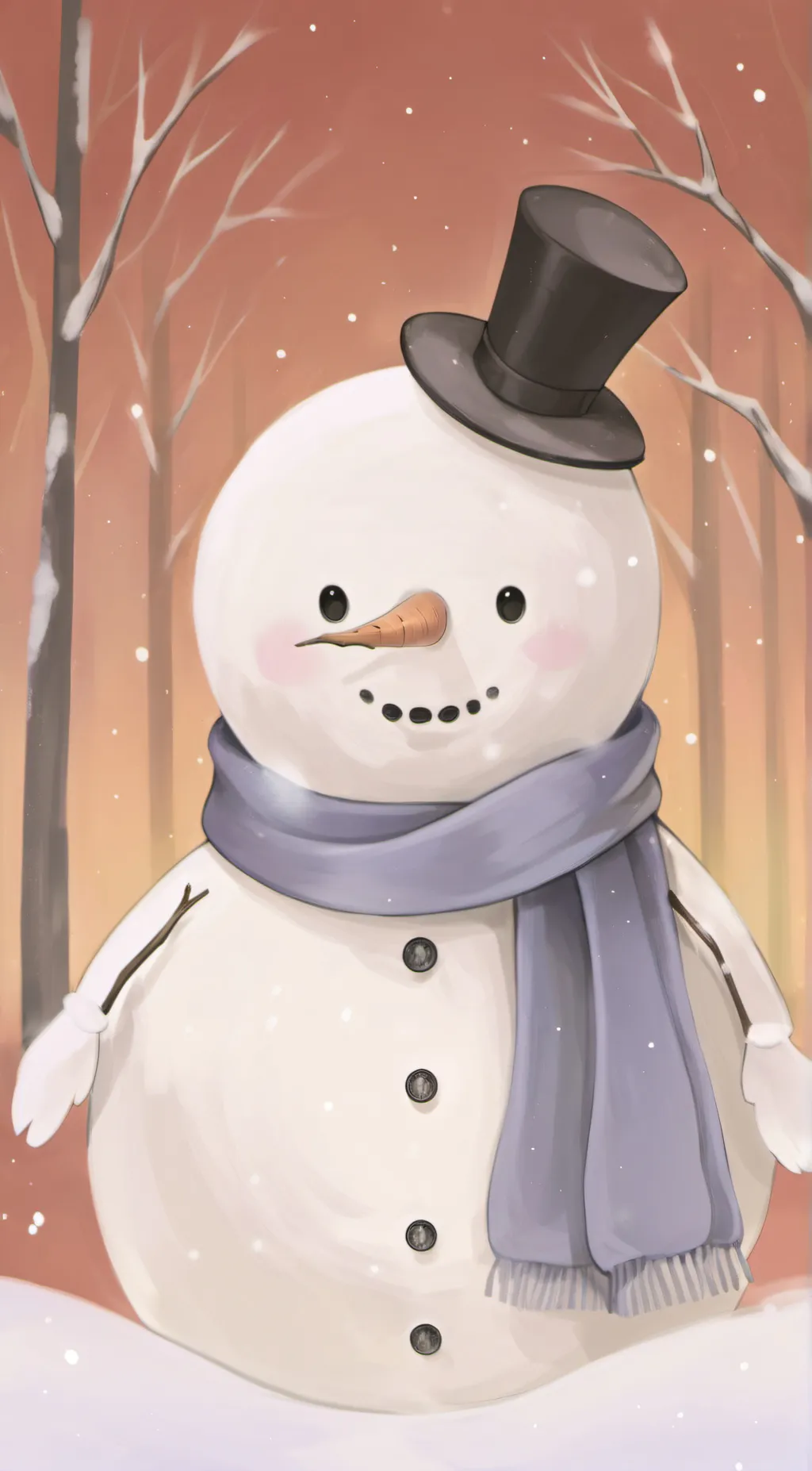 ai character: snowman background