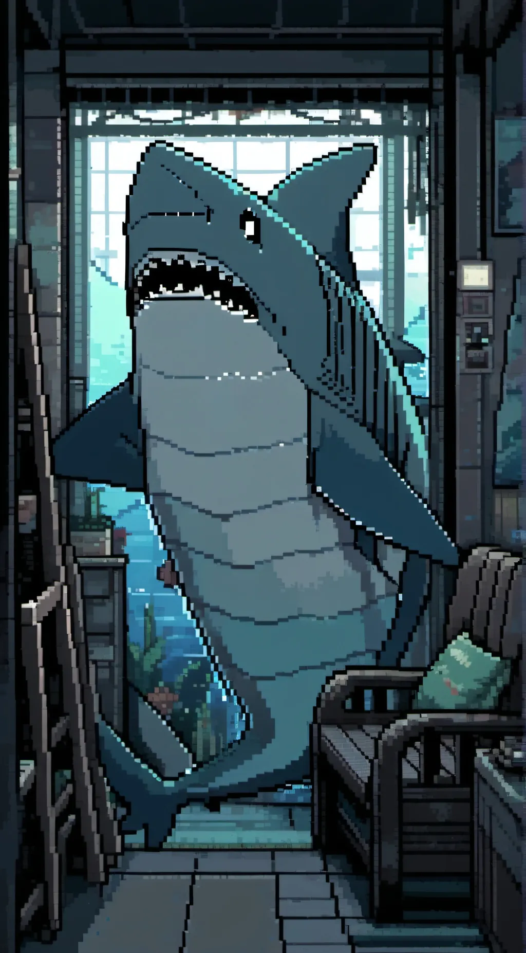 ai character: shark (vore) background